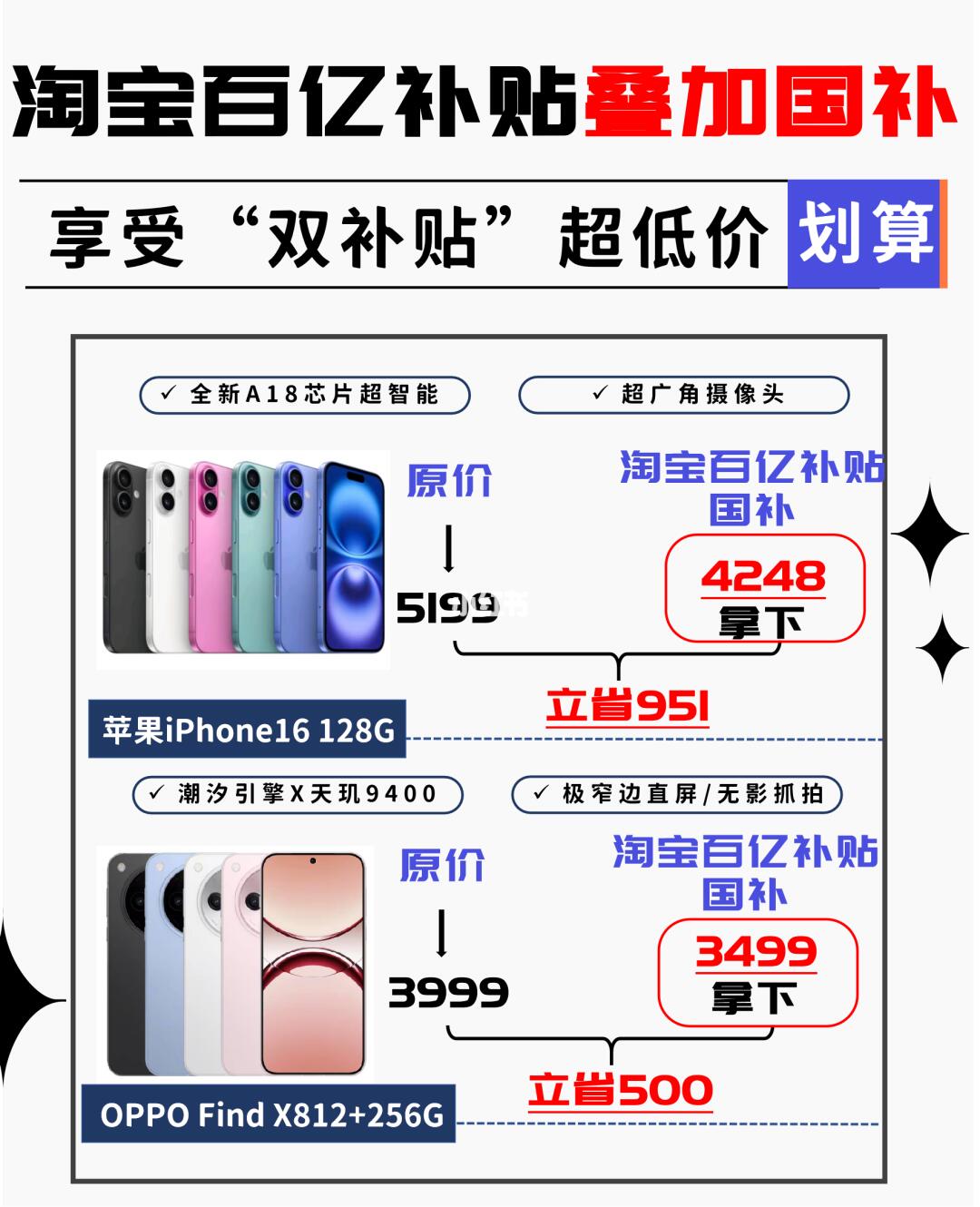 双补直降价❗淘宝百亿补贴×国补怒省几千🔥