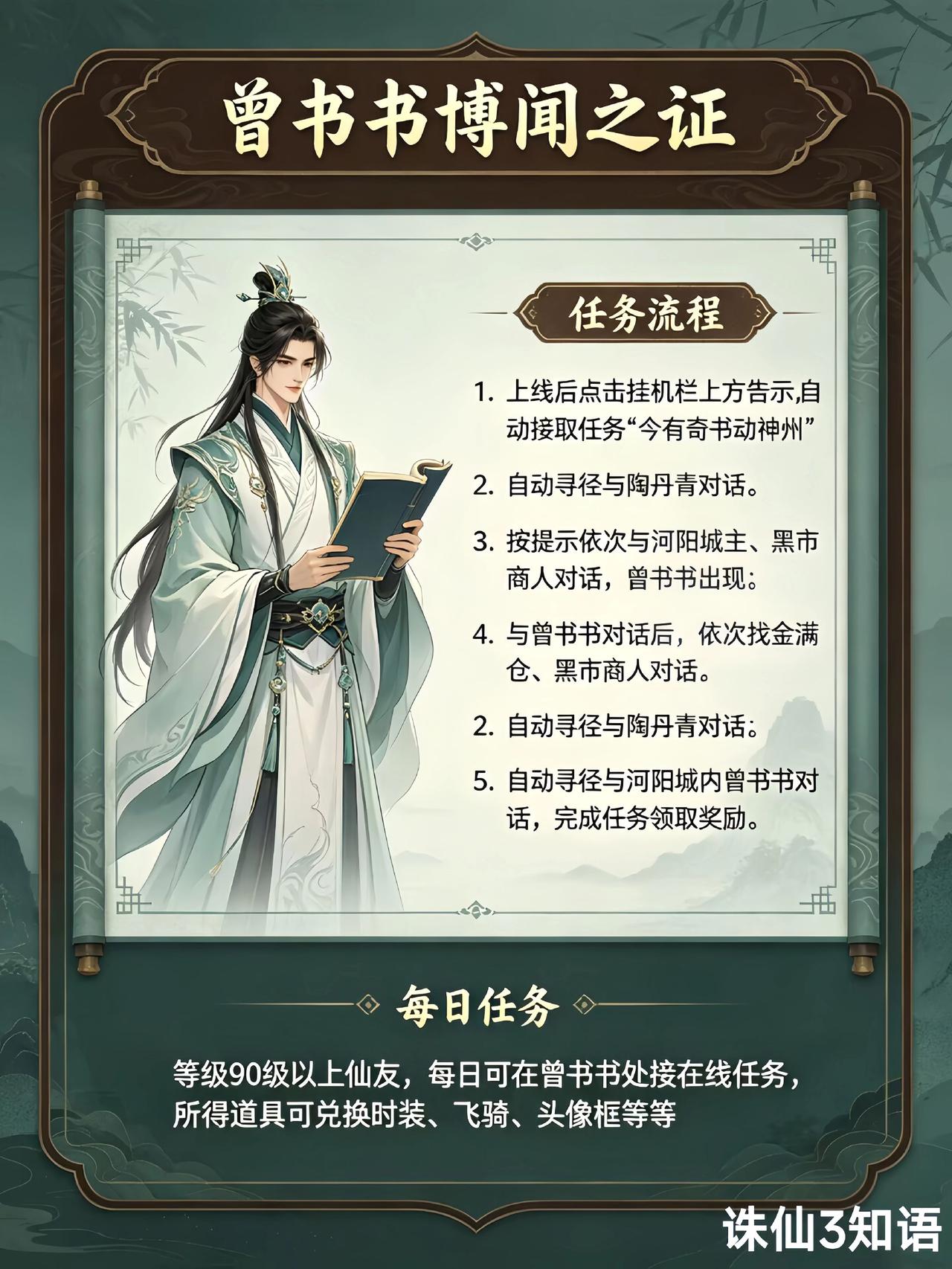诛仙端游   【新版速通】曾书书博闻之证完整版攻略！免费时装飞骑等奖励直接领诛仙