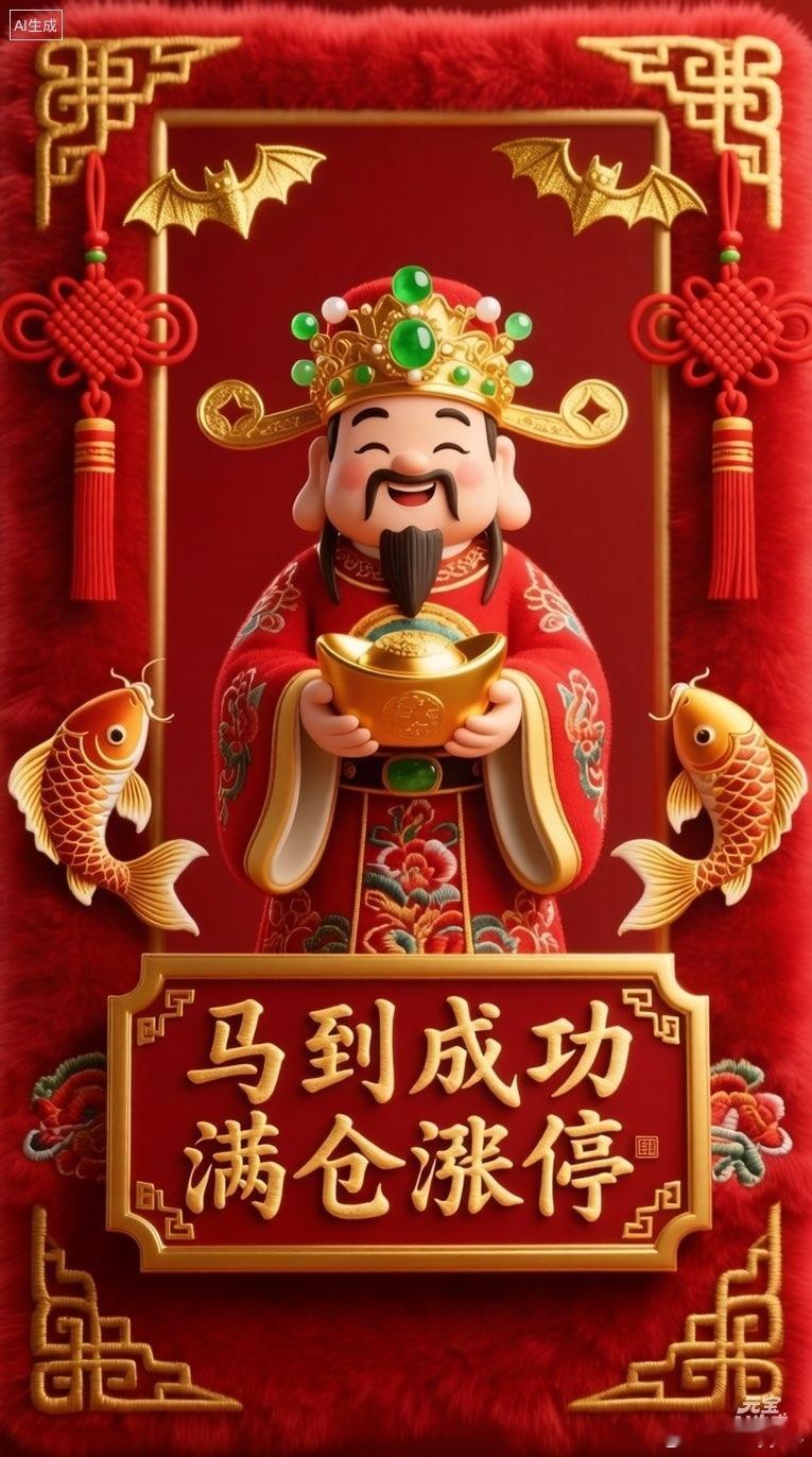 迎财神：马到成功，满仓涨停 