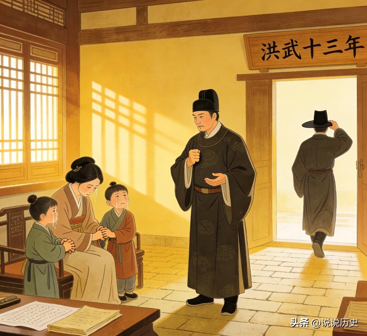 洪武十三年，李文忠交代完后事，与妻儿泣别后才去上朝，朱元璋看了他的奏折，怒骂道：