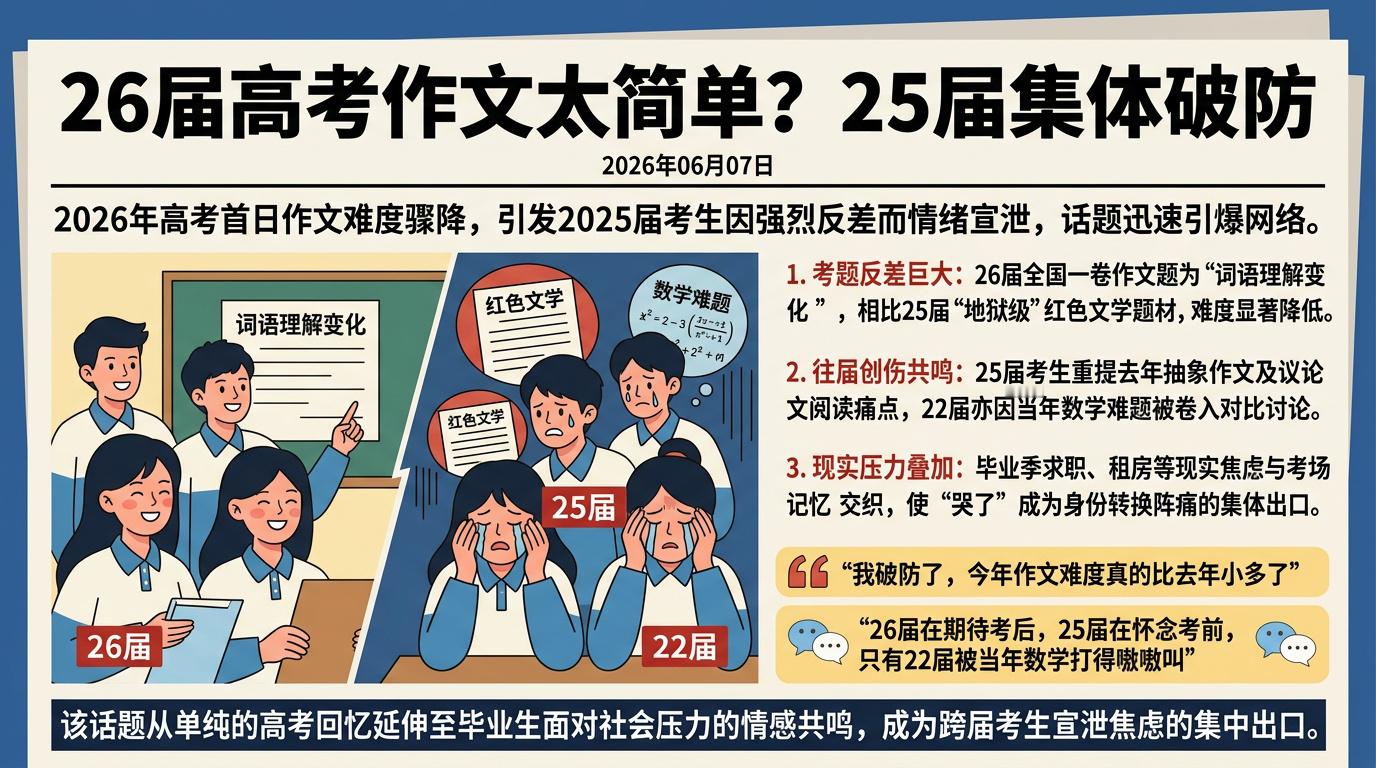 25届哭了不是，讲点逻辑好不好？25届是跟25届PK，人家不用和26届死磕。人都