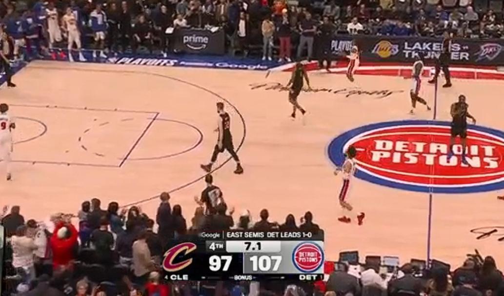 25-26赛季NBA季后赛东部半决赛第二场，活塞107-97击败骑士，今天的比赛