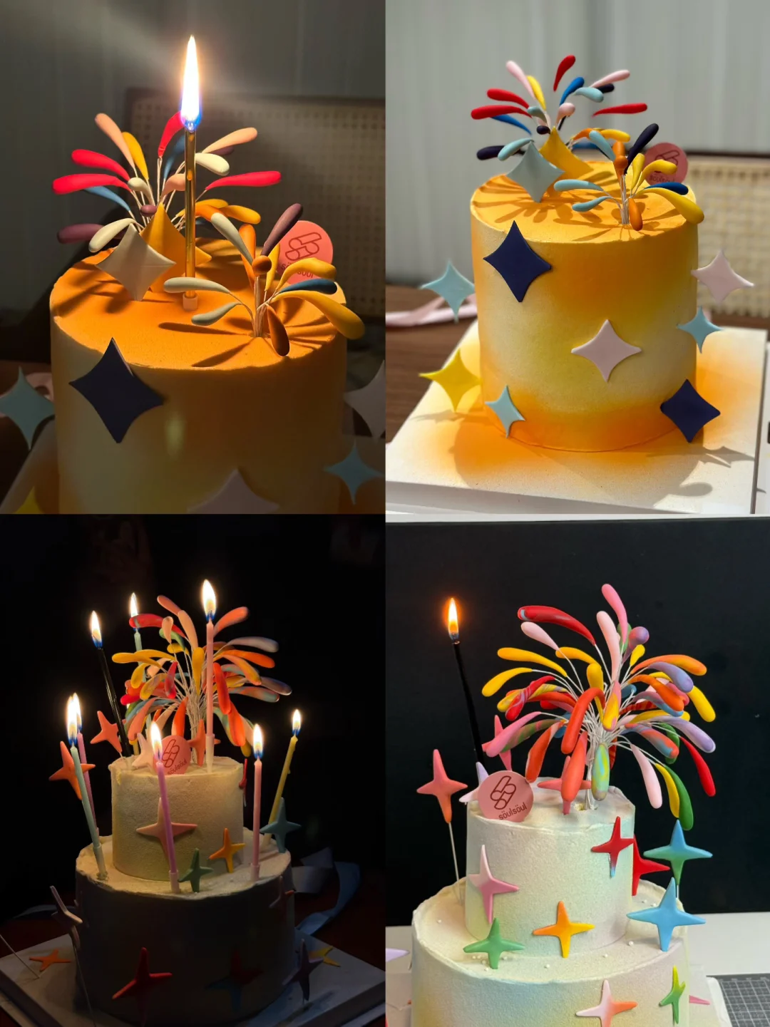 2025氛围感烟花跨年蛋糕