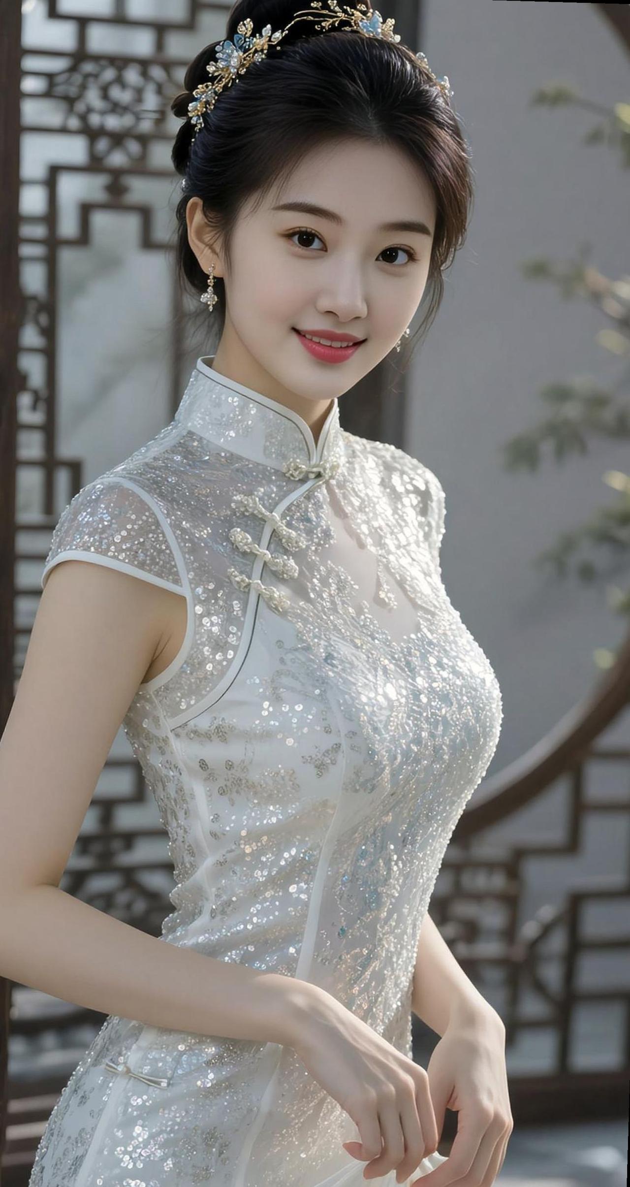 AI素颜旗袍写真 抖音ai创作 改良旗袍 我要上热门