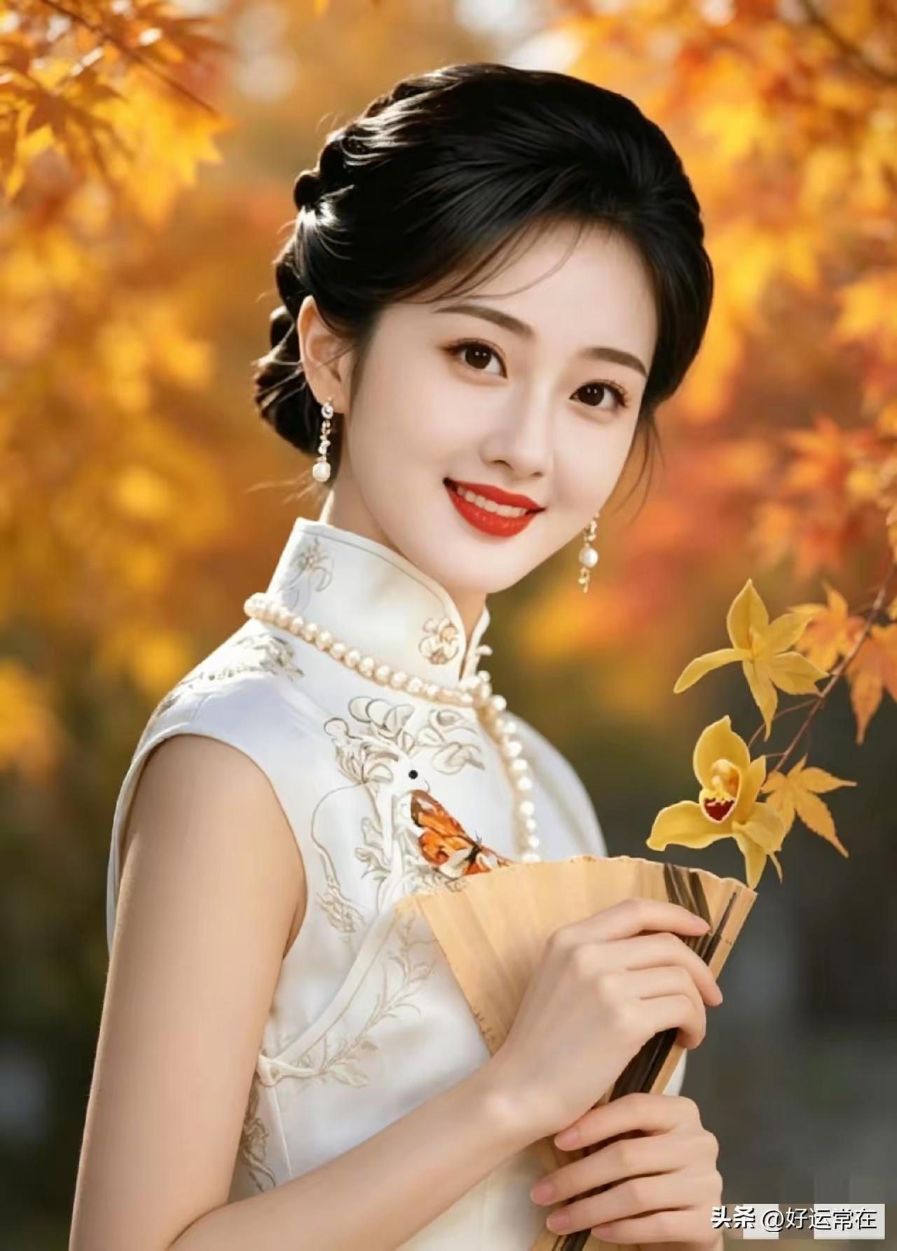 这姑娘打扮得真漂亮，像古装美人！