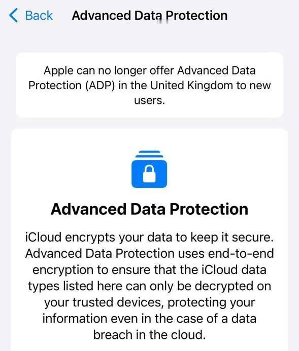 苹果因英国政府要求移除iCloud高级数据保护功能

苹果公司将为英国地区的iC