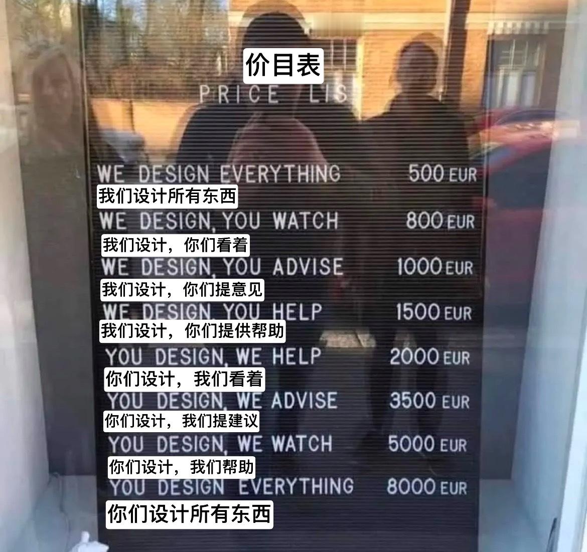 设计价目表📑meme ​​​