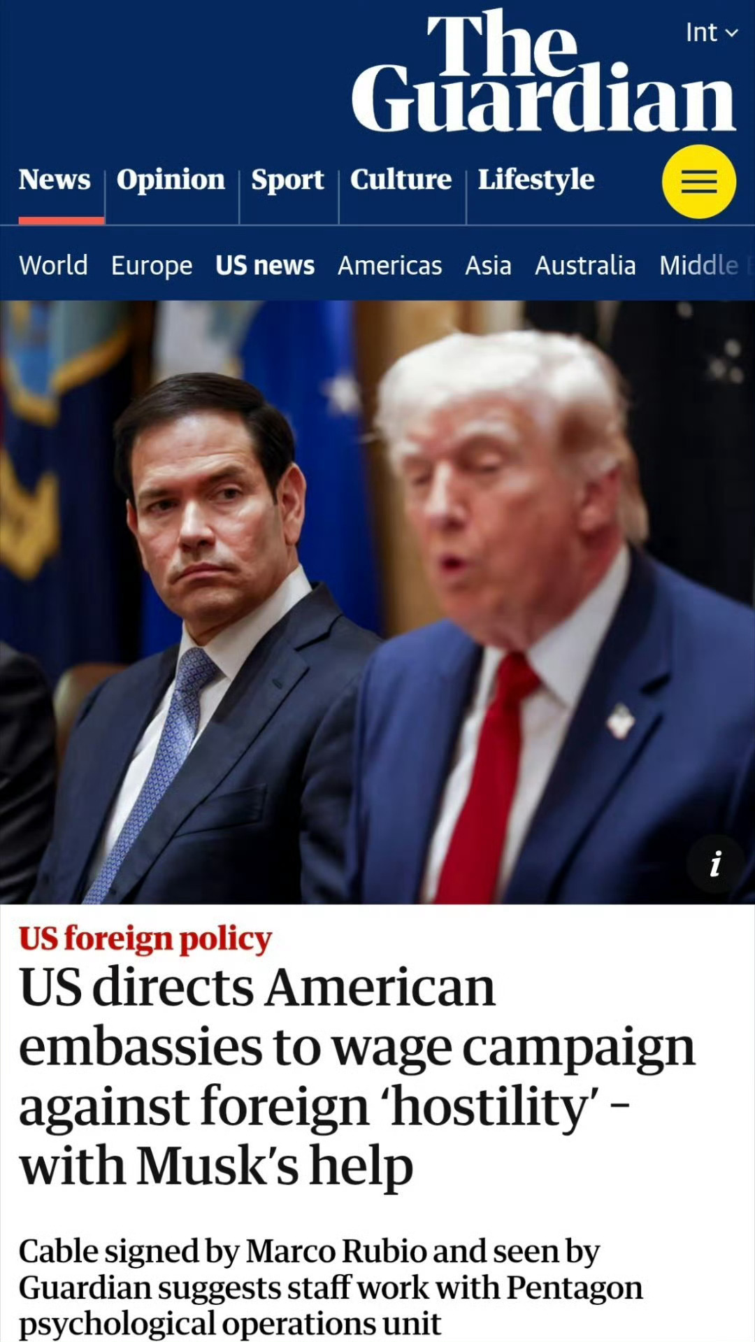 鲁比奥要求全球美领馆讲好美国故事我们要清楚一件事，美国一直要求做大做强大外宣！在