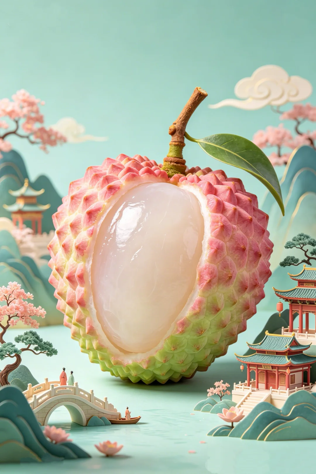 国风版荔枝图片壁纸