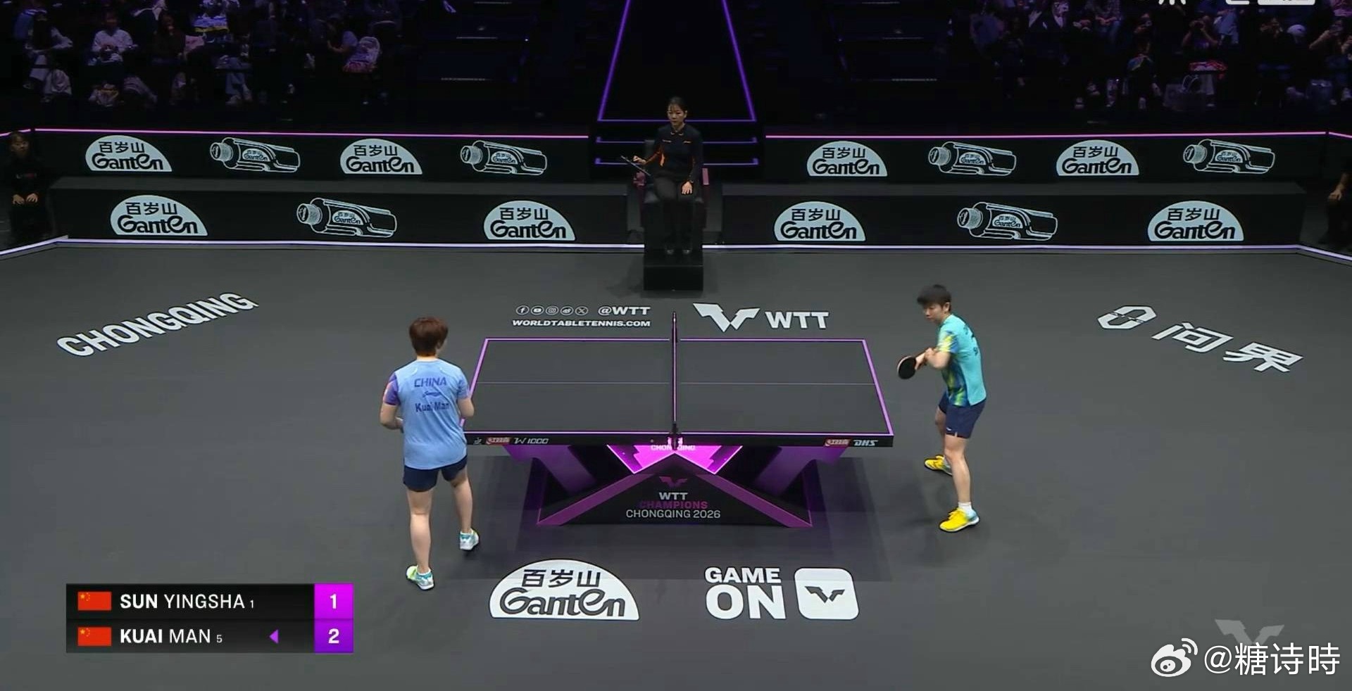 孙颖莎vs蒯曼 蒯曼反超比分，现在2-1领先，进入第四局！ 