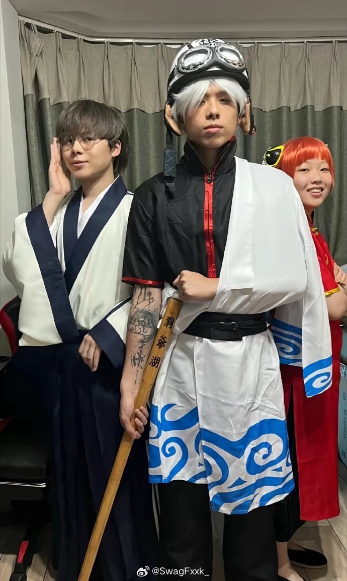 法老和小精灵最新cos！坂田银时和志村新八！法老小精灵