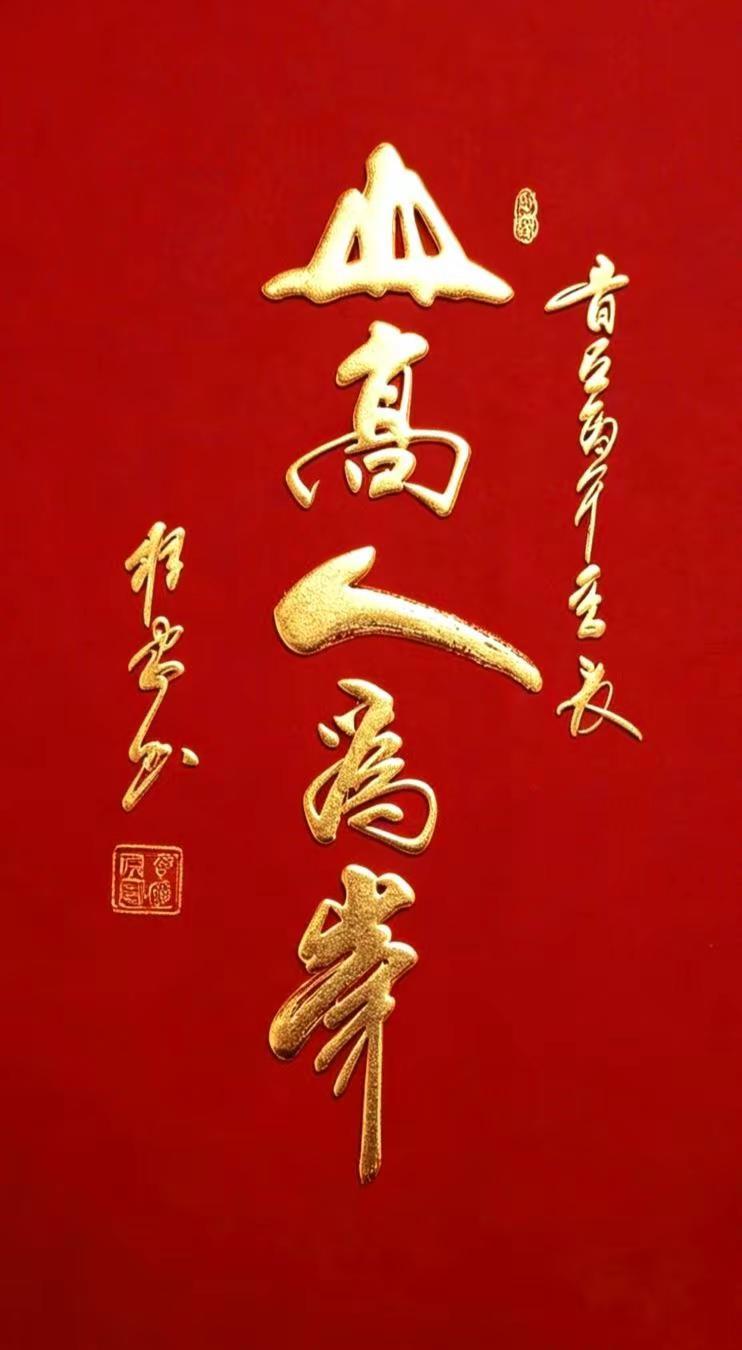 书法正能量 国学经典传承文化 中国传统文化文字欣赏 红底金字