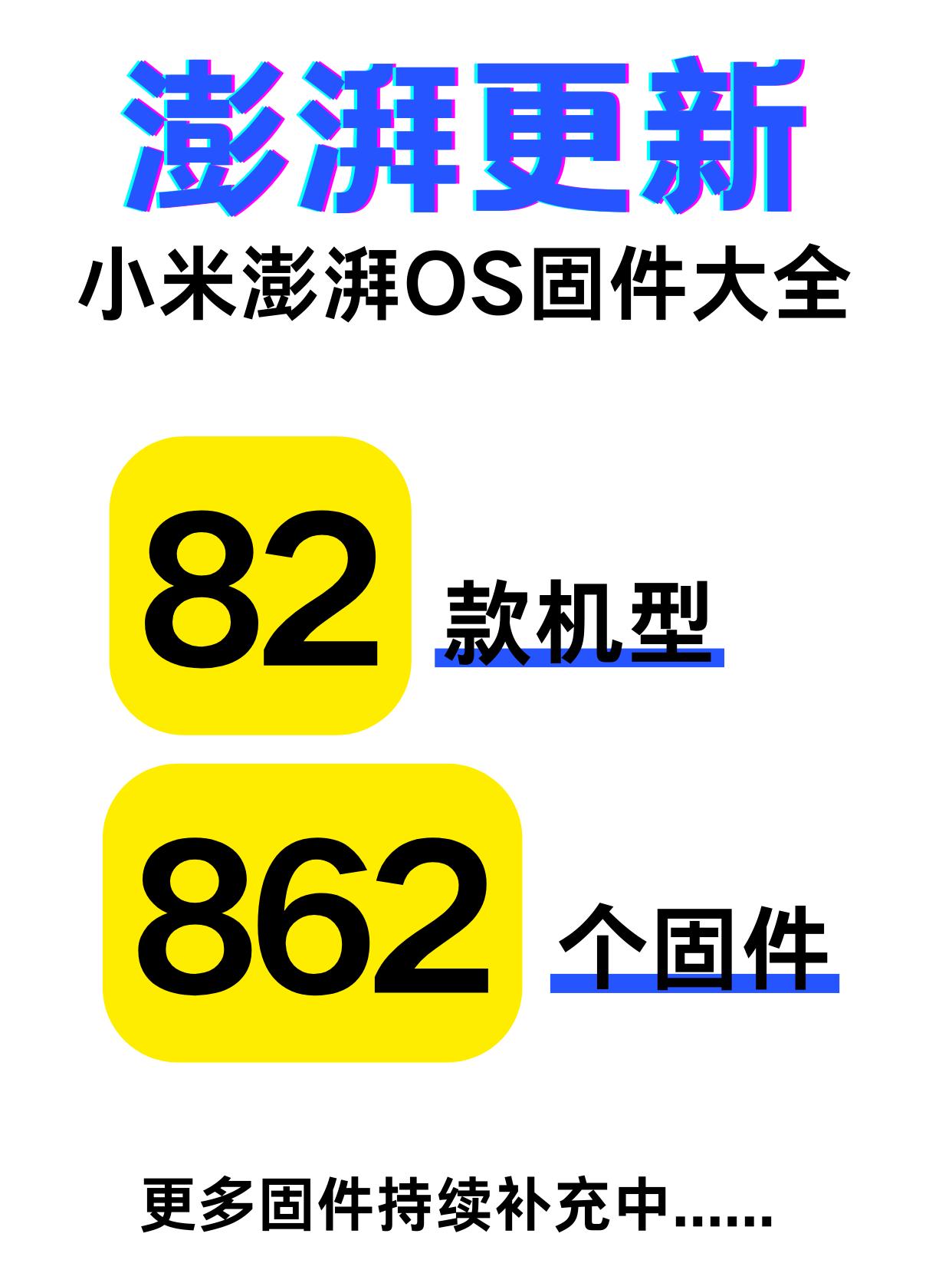 “澎湃更新”是我写的一款微信小程序，截止到现在收集了 862 个澎湃 OS 固件