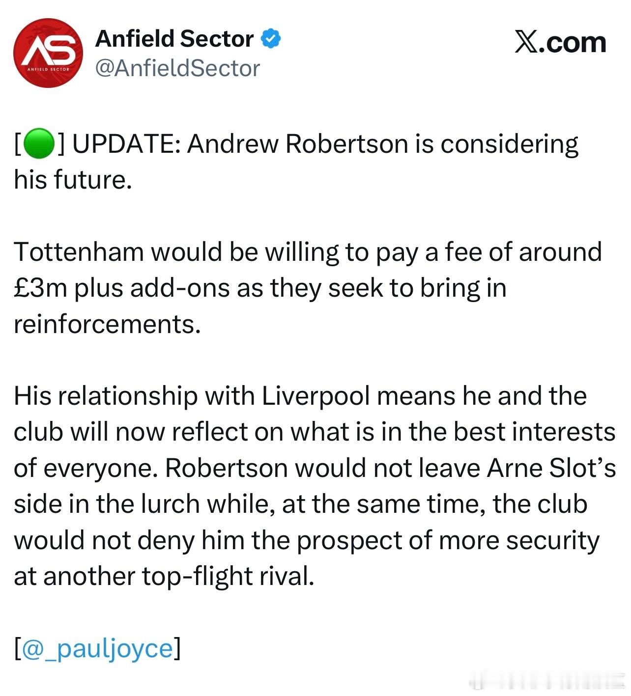 Ben Jacobs说萝卜现在还是会参加和伯恩茅斯的比赛，内幕人士透露他也应该会