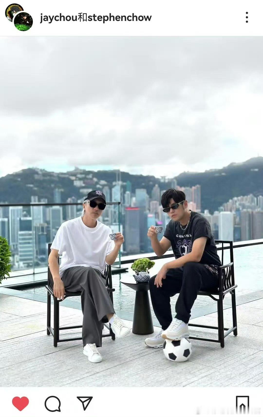 周杰伦周星驰ins晒合照周星驰ins晒与周杰伦合照 两位天王 ​​​