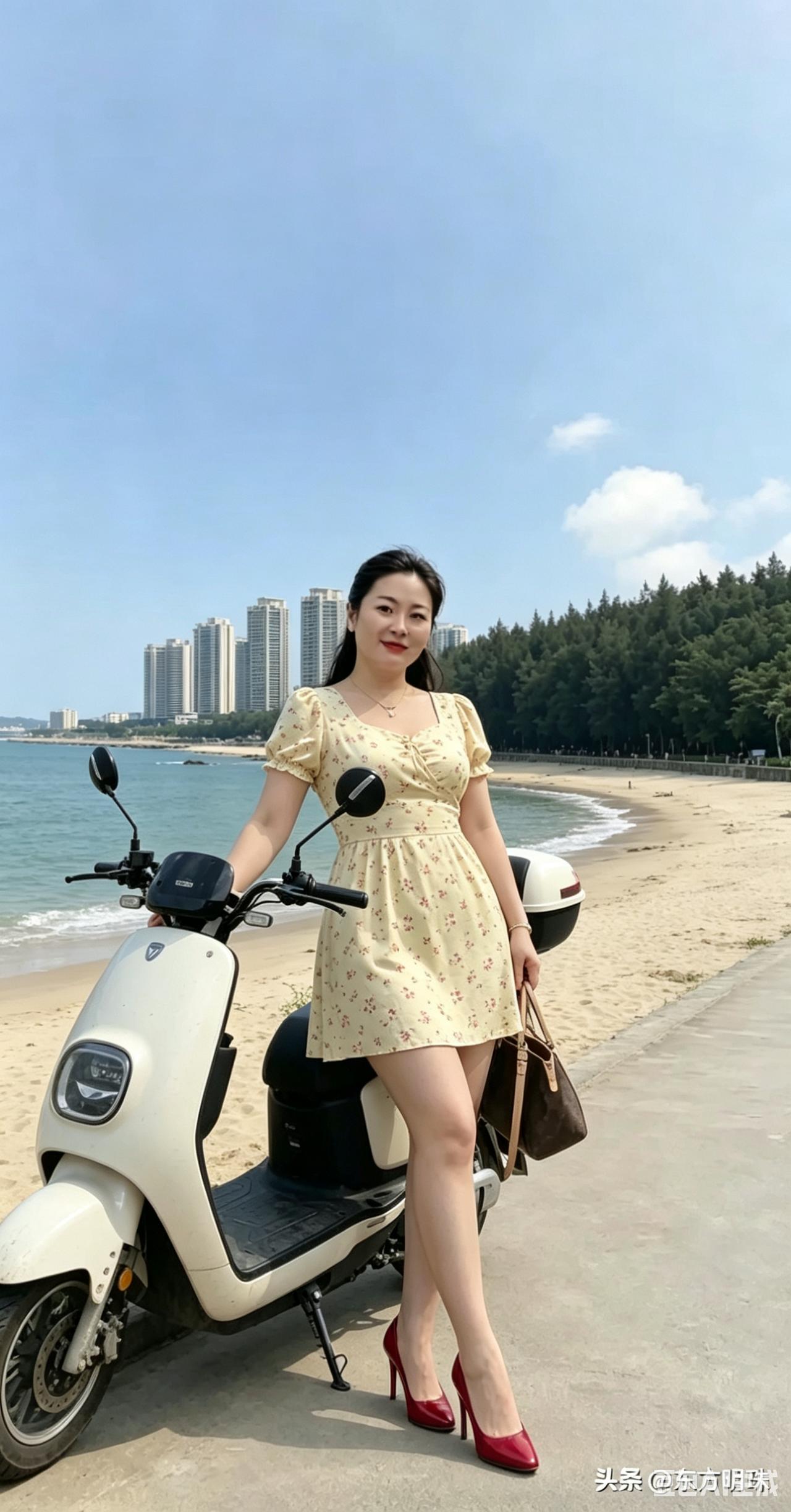 沿海环岛骑行半日记，柏油路挨着沙滩，海风一路随行
 
租一台代步电动车沿滨海步道