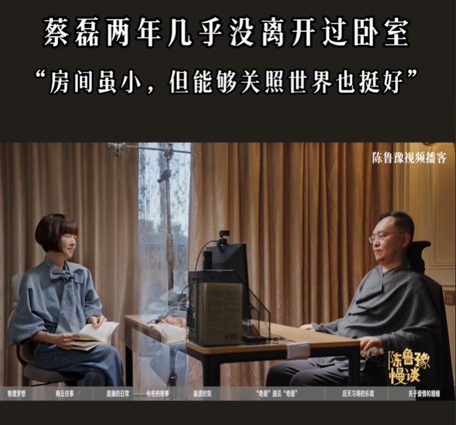 在采访中，蔡磊自己总结了下，现状简直是为他自己量身设计的，缺一不可，鲁豫听了寒毛
