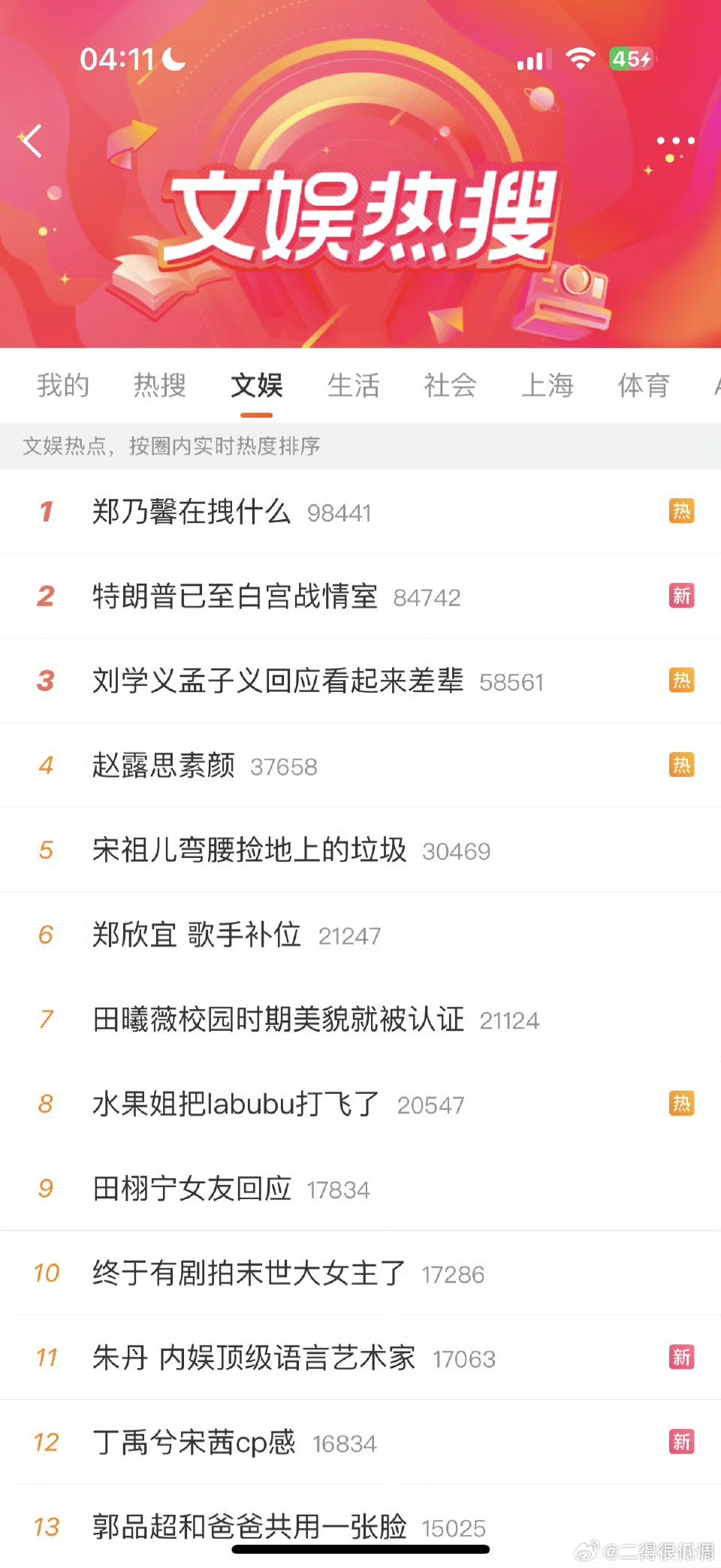 特朗普已至白宫战情室 就想问一个问题…就…特朗普的热搜怎么进文娱板块了[允悲] 
