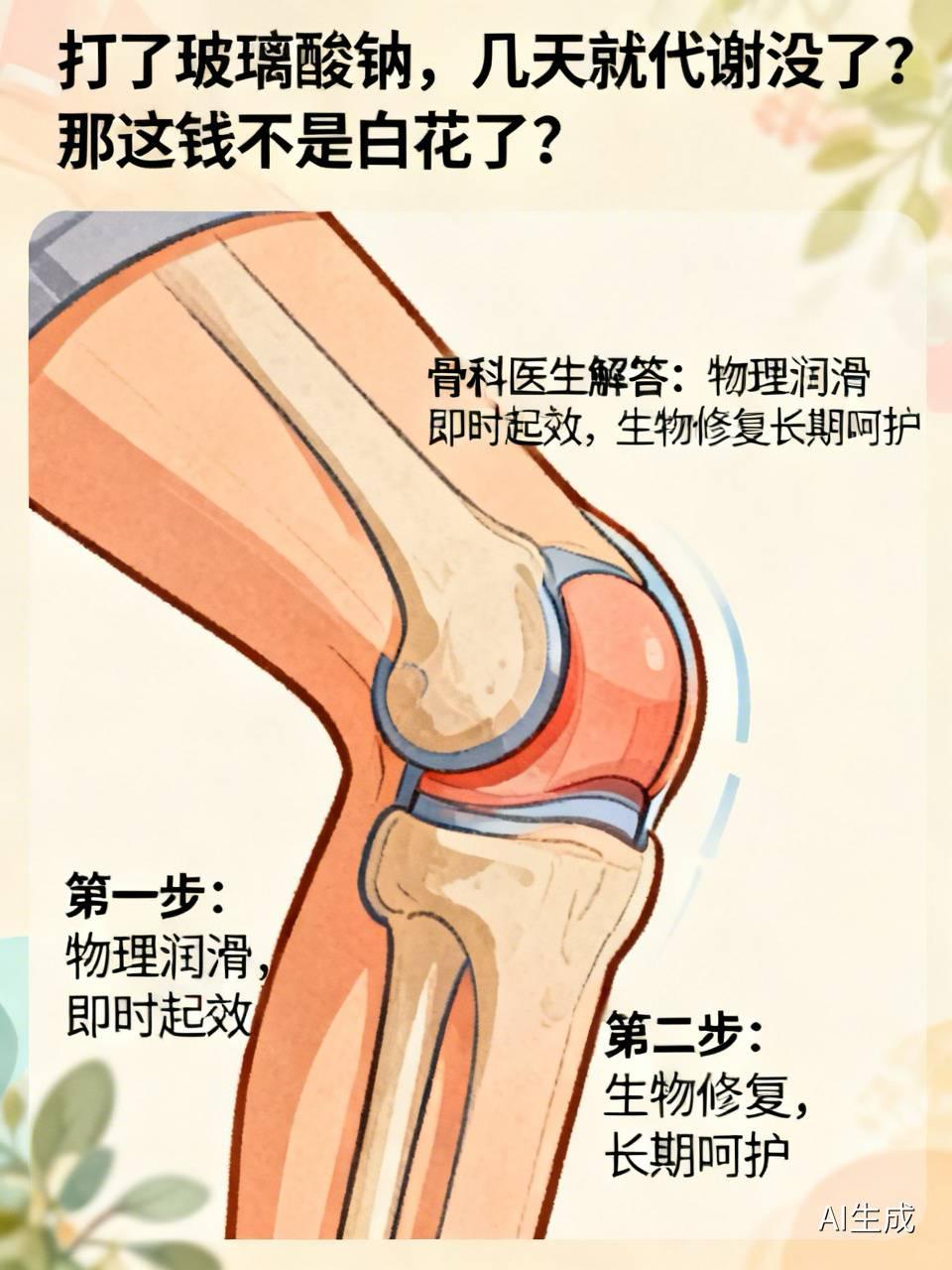 打了玻璃酸钠，几天就代谢没了？那这钱不是白花了？

很多打膝盖的朋友都有这个疑惑