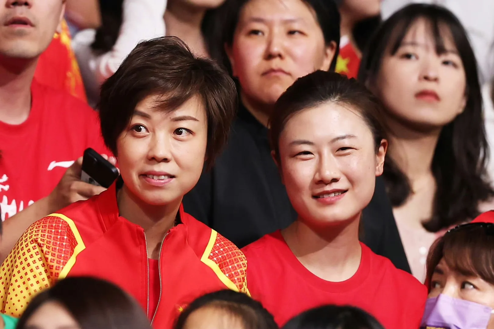 张怡宁和丁宁同框现场观战！