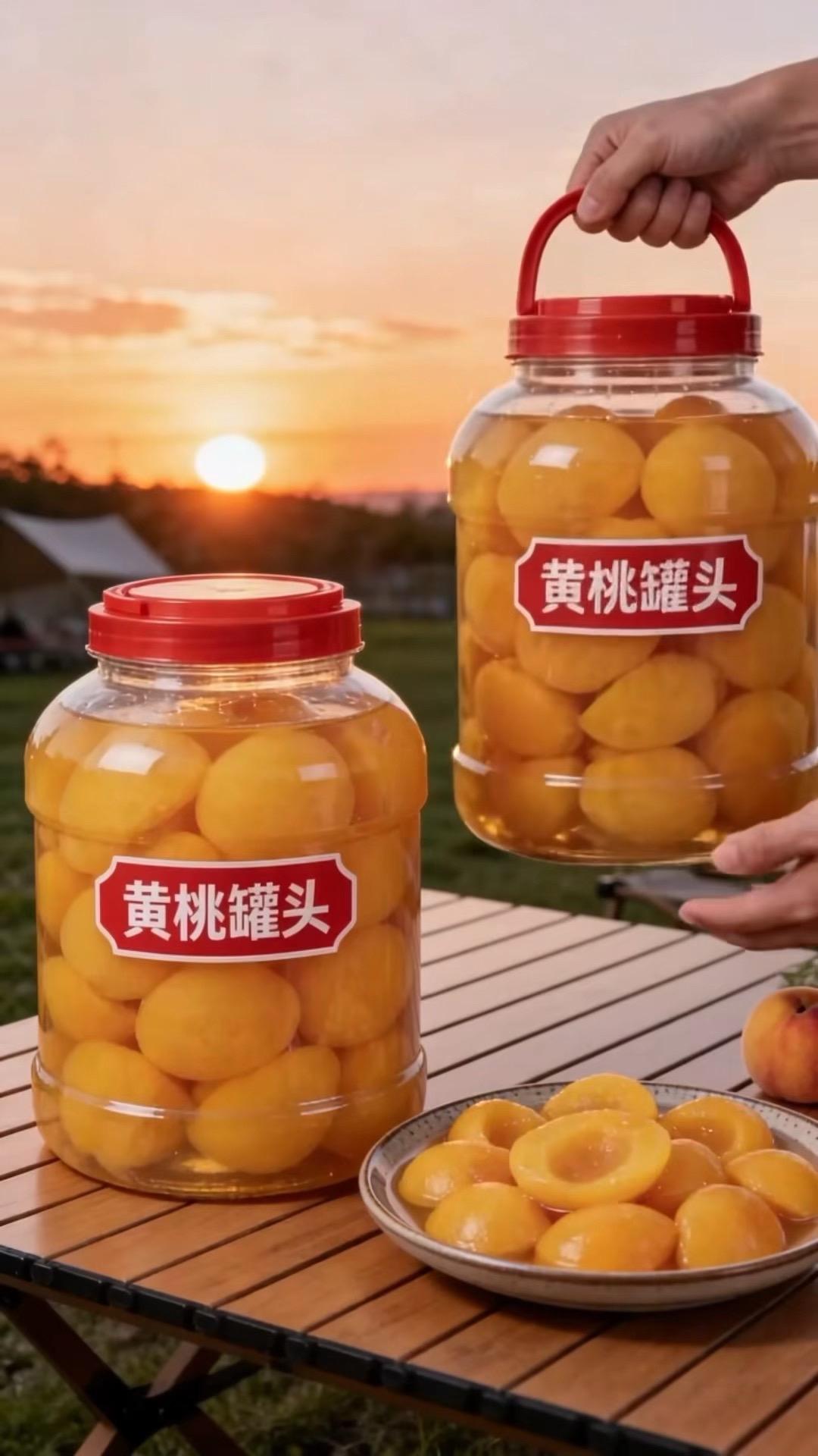 大块黄桃鲜嫩多汁，汤汁清甜回甘，口感脆爽绵密，追剧野餐都适配，一口沦陷超满足！