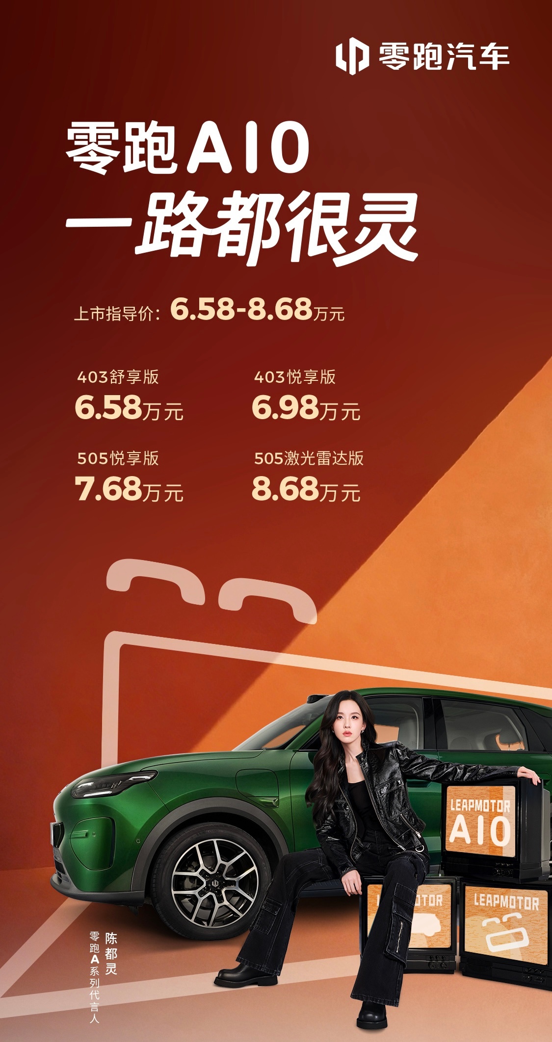 零跑A10上市，售价6.58万起，顶配也才8.68万。403舒享版6.58万，带