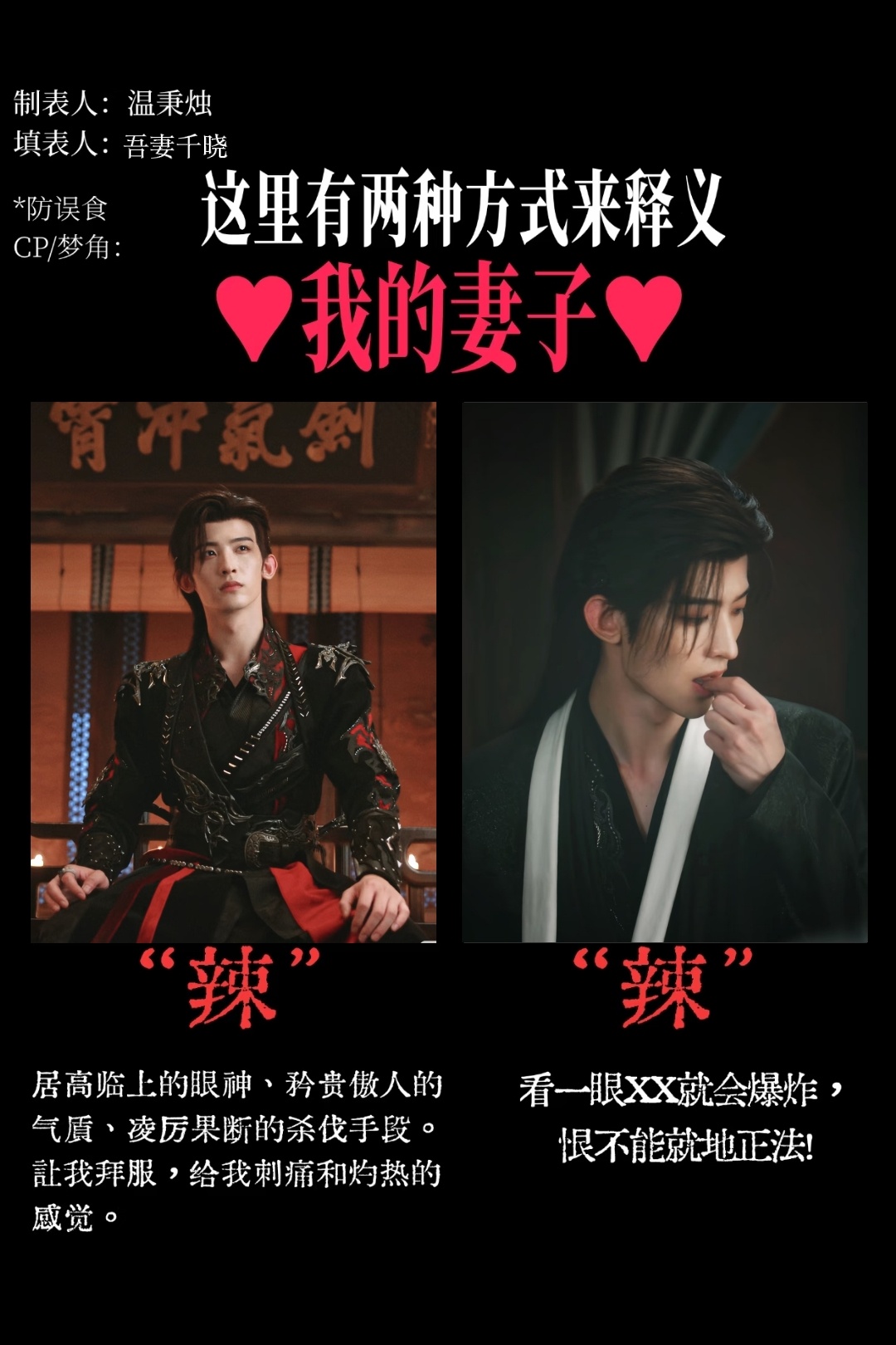 这里有两种方式来释义我的妻子： （苏昌河版） 