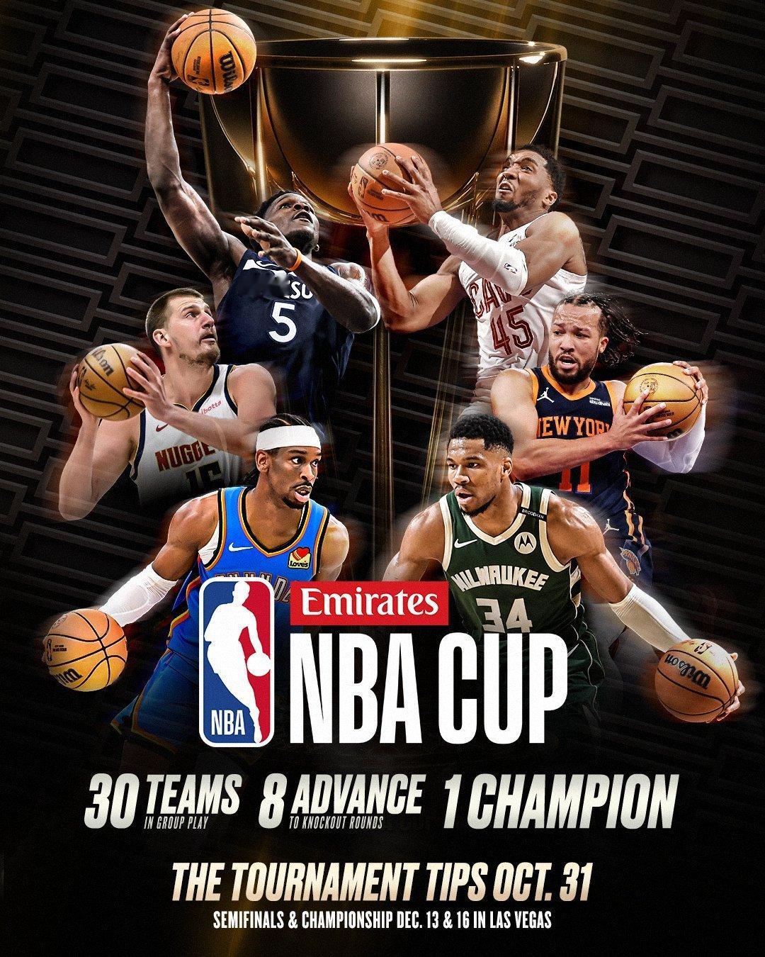 下赛季NBA杯小组赛抽签结果出炉，C组这流量不是拉满了，火勇+掘金+开拓者+马刺
