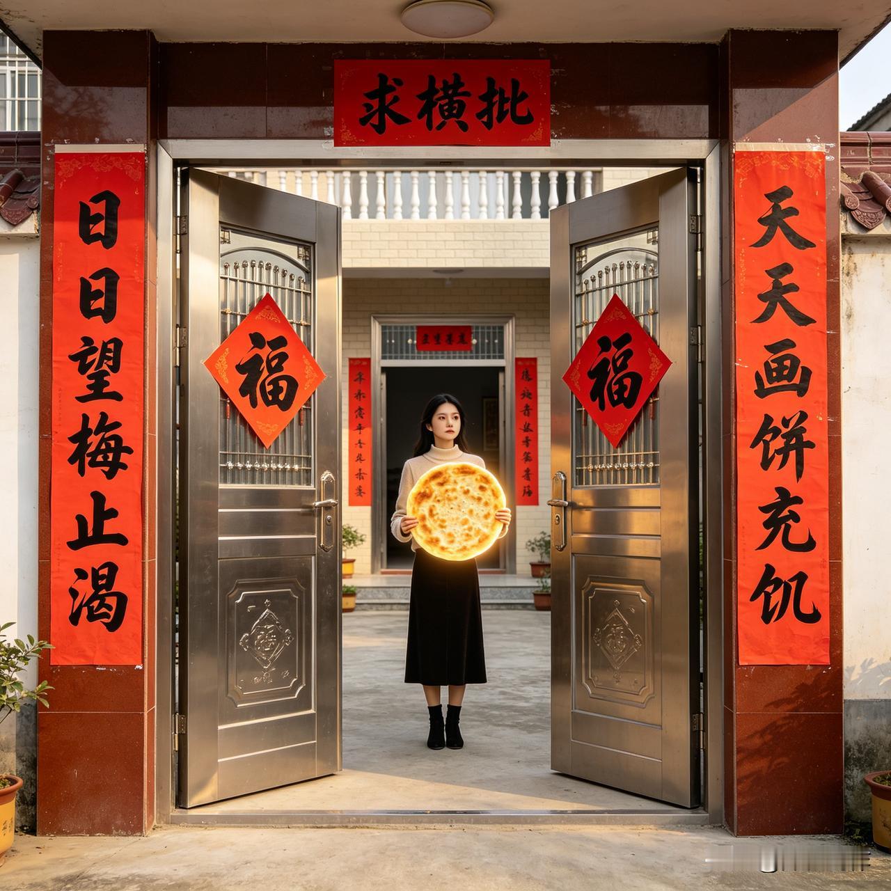 上联：日日望梅止渴
下联：天天画饼充饥
 
这副联以“望梅止渴”“画饼充饥”两个