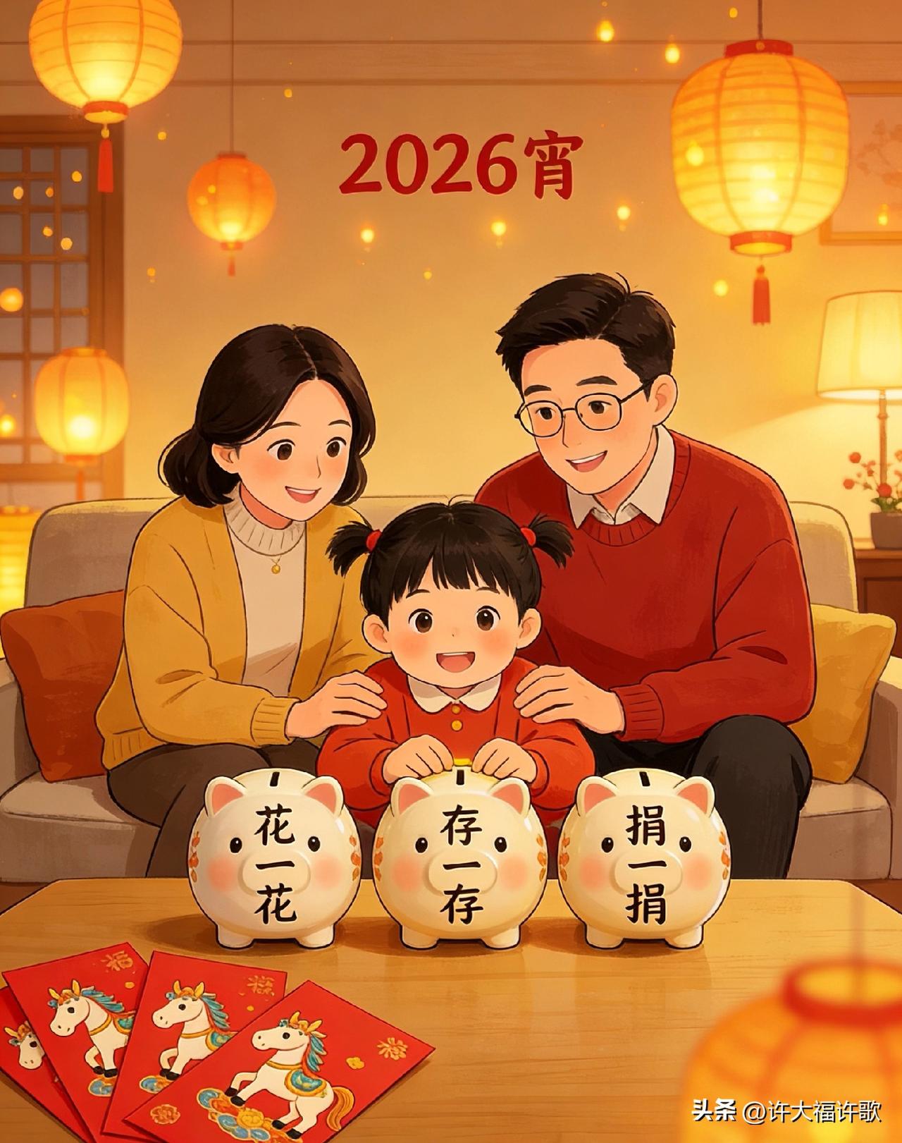 2026年是丙午马年，当孩子攥着印着瑞马图案的红包，眼里闪着元宵节灯火般的光亮时