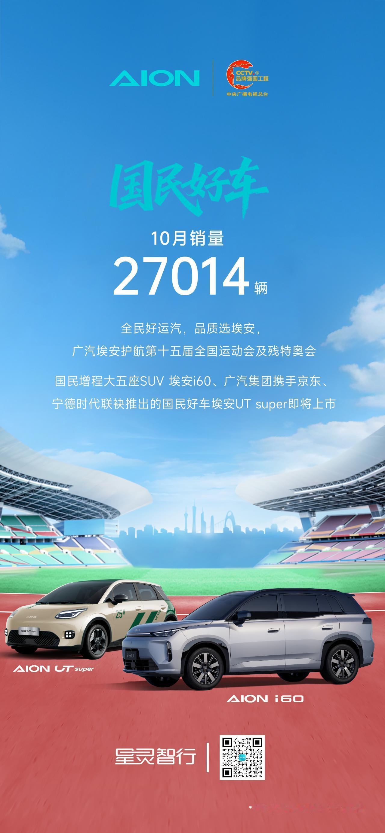 广汽埃安10月销量27014辆，比较平稳。今年以来，广汽埃安销量一直比较平稳，既