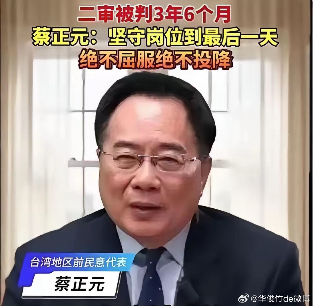 尘埃落定，2.39亿被没收，73岁的蔡正元，要进去三年半。最后一次出镜，他就说了