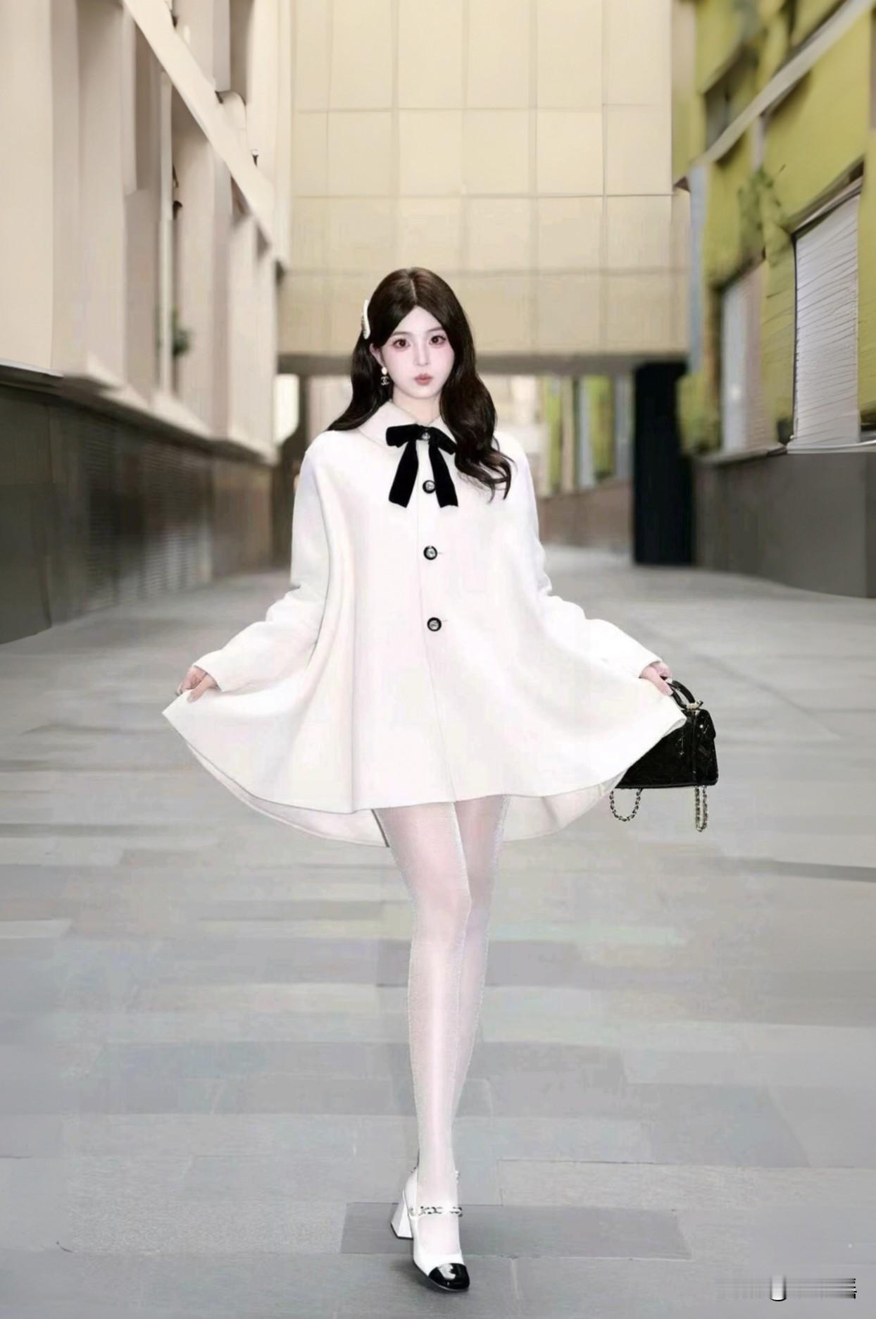 春天的气息真好，美美的裙子配肤色丝袜绝配。春天里的治愈色