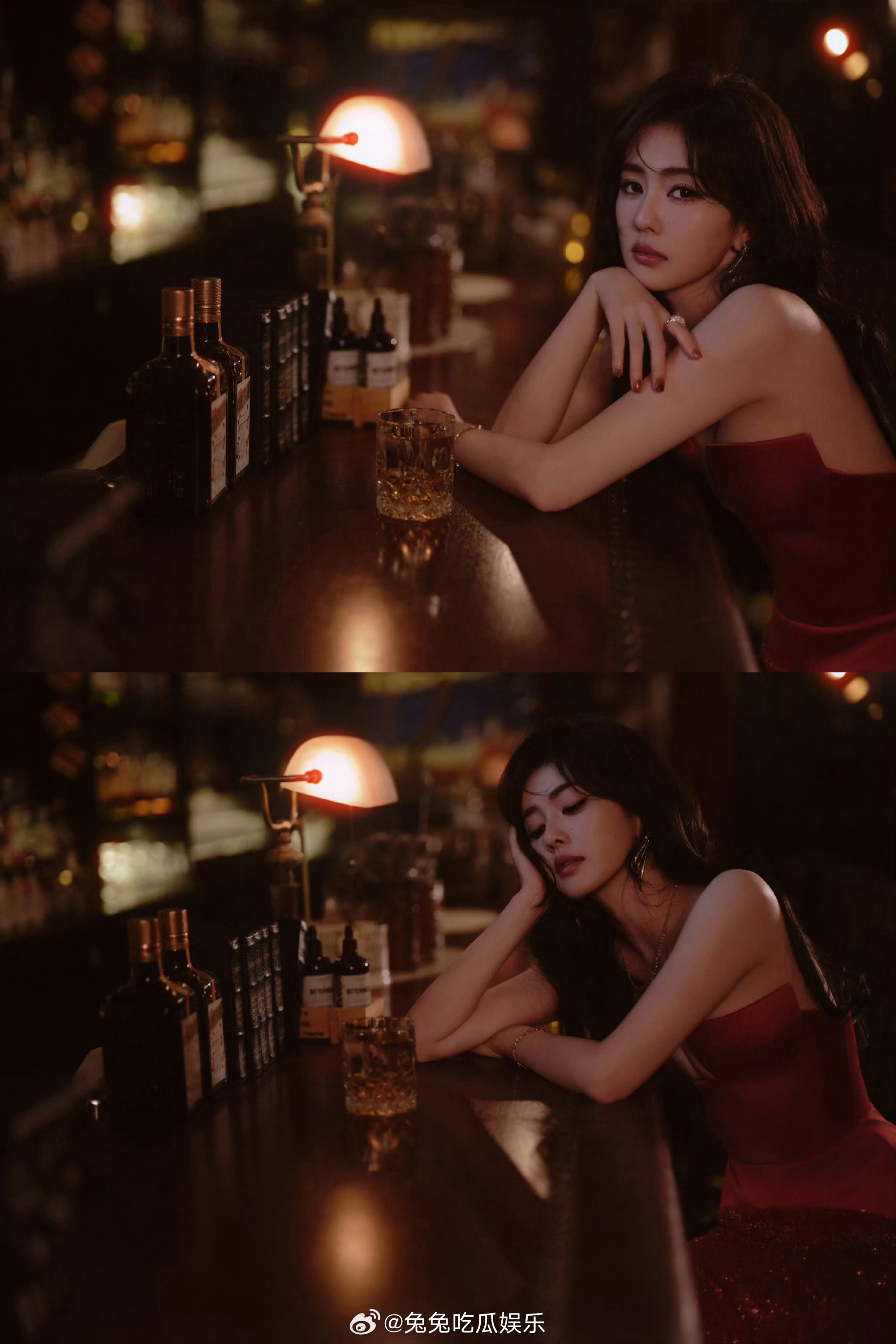 白鹿微博之夜出图，港风拿捏了微博之夜红毯白鹿灼灼红裙