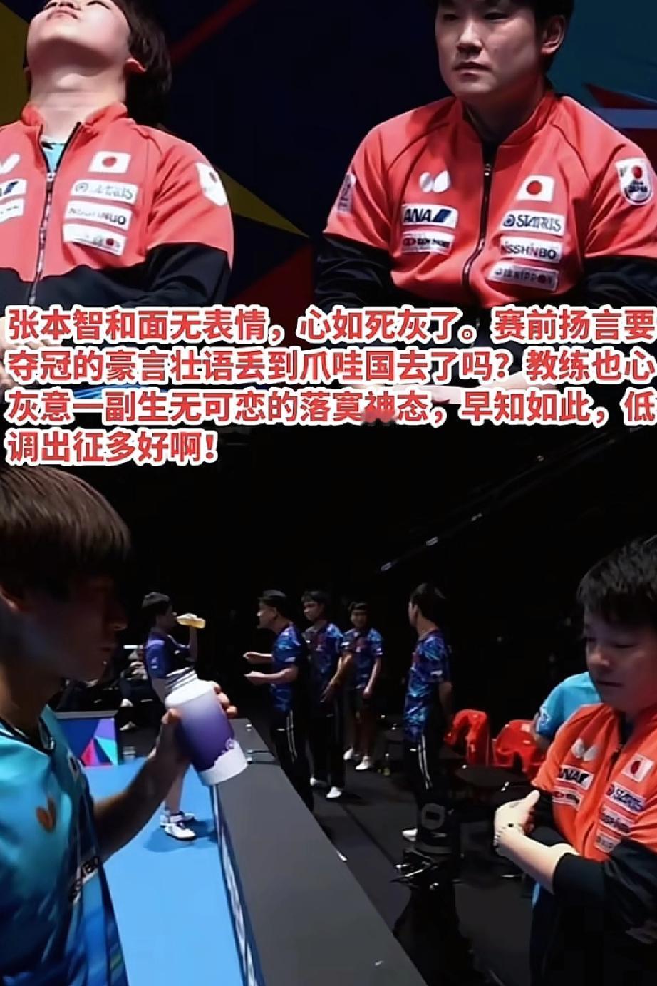 张本智和肠子都悔青了，有着大好的局面，大比分2:0优势，决胜局 8:3领先，想不