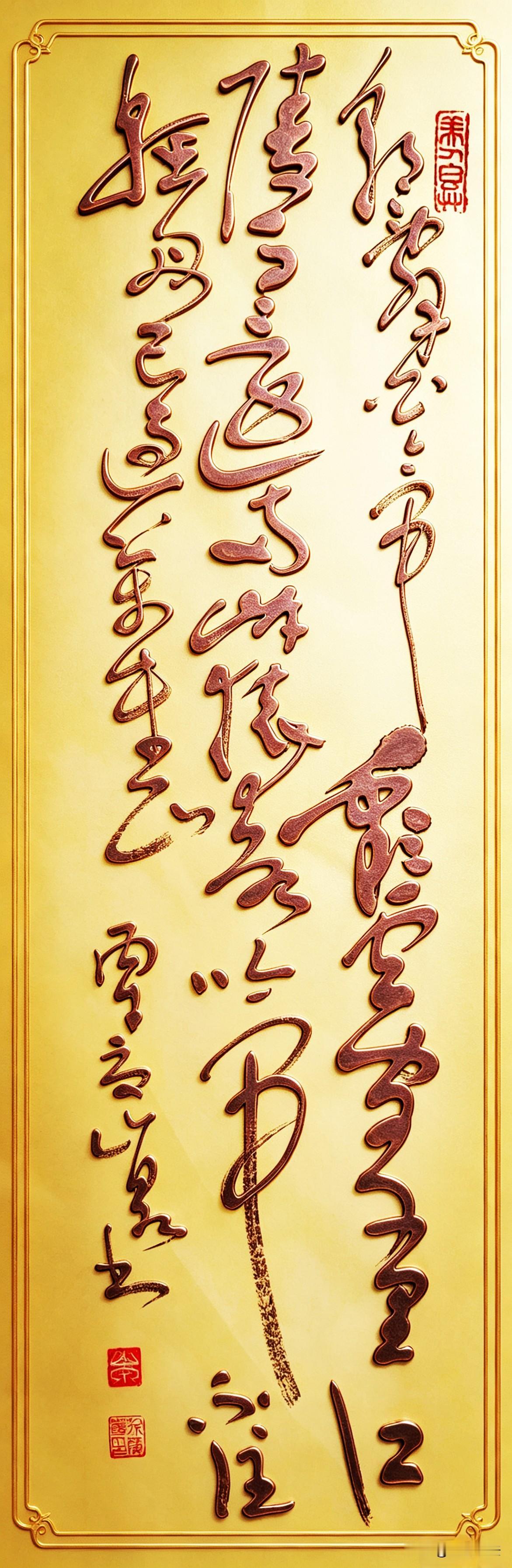 山泉草书唐诗一首 早发白帝城（唐·李白）
 
原文
朝辞白帝彩云间，千里江陵一日