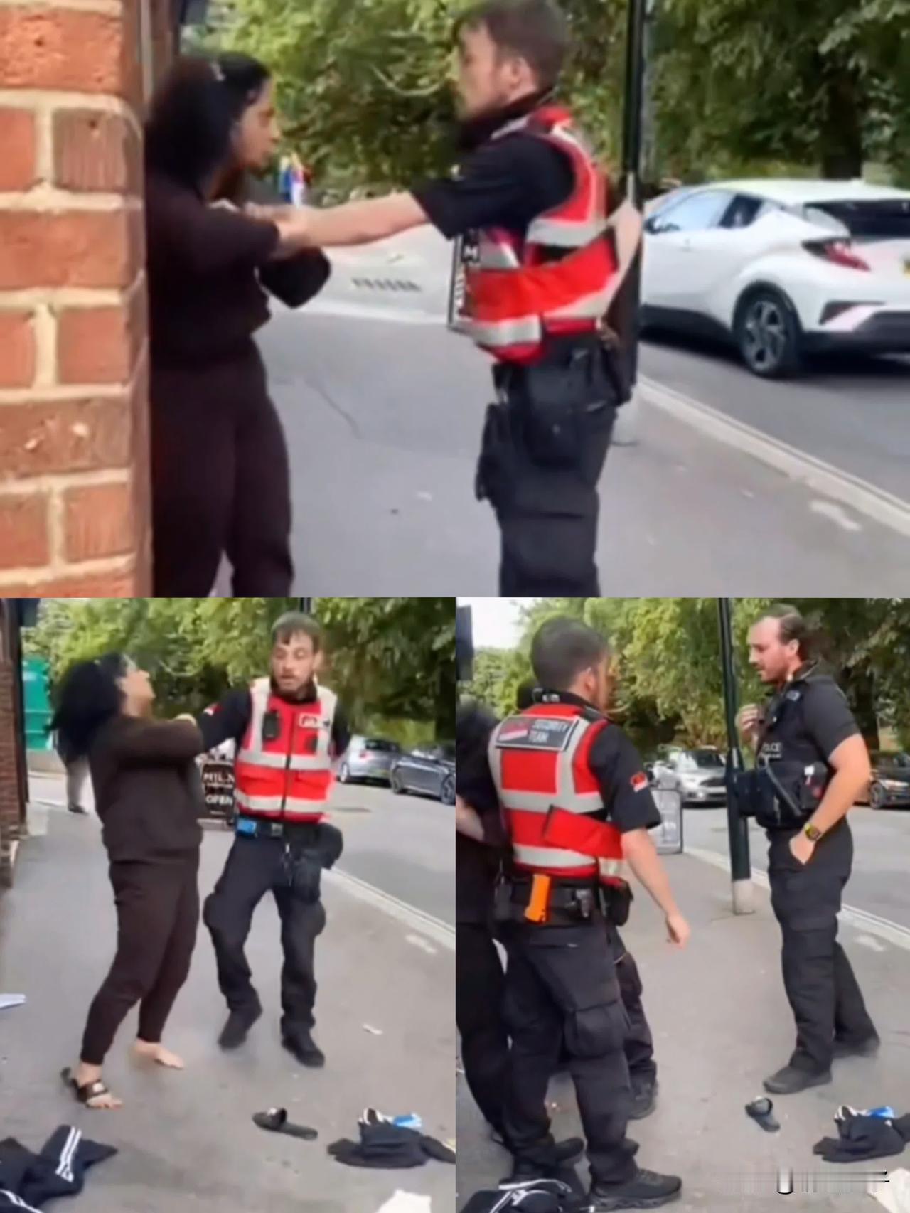 英国小偷这么狂吗？

刷到一个视频，画面显示一名女子，拿了商店的衣服就要跑。保安