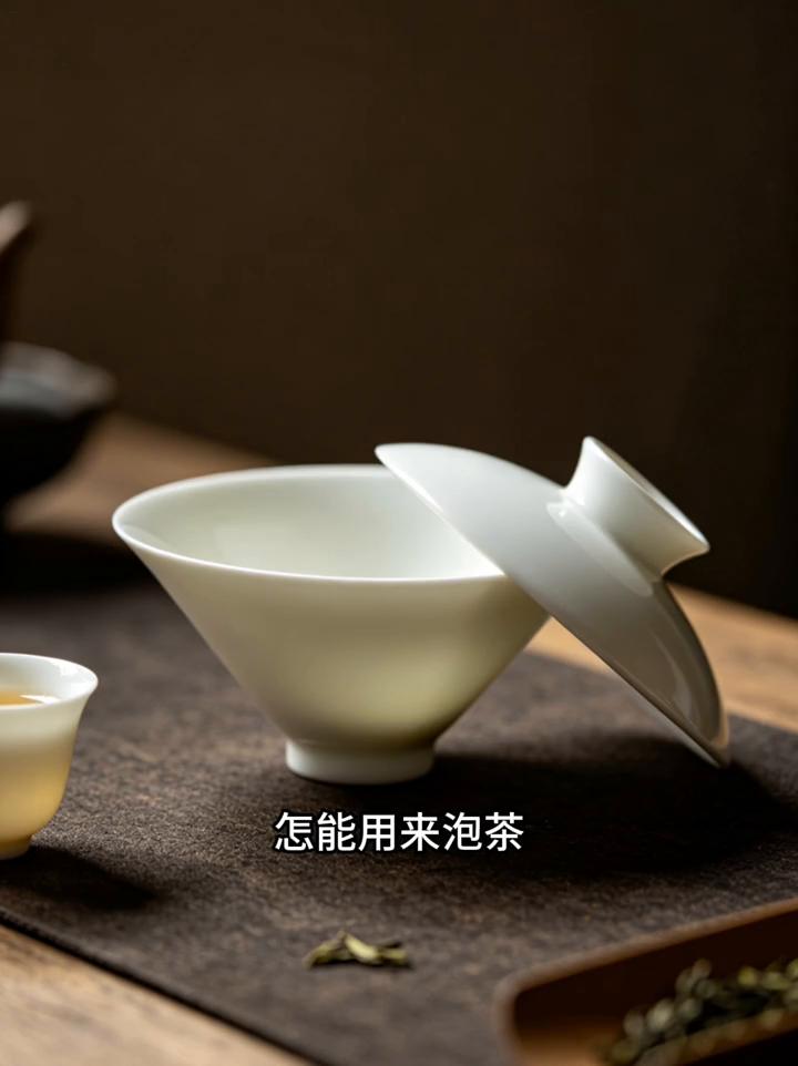 不建议新手使用的6大盖碗器型。
·1、倒三角造型。头重脚轻的盖碗摆在桌面上随便一