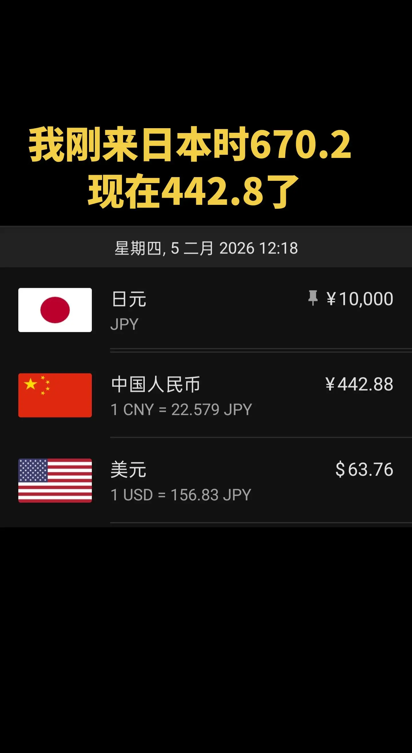 日元汇率历史新低 。