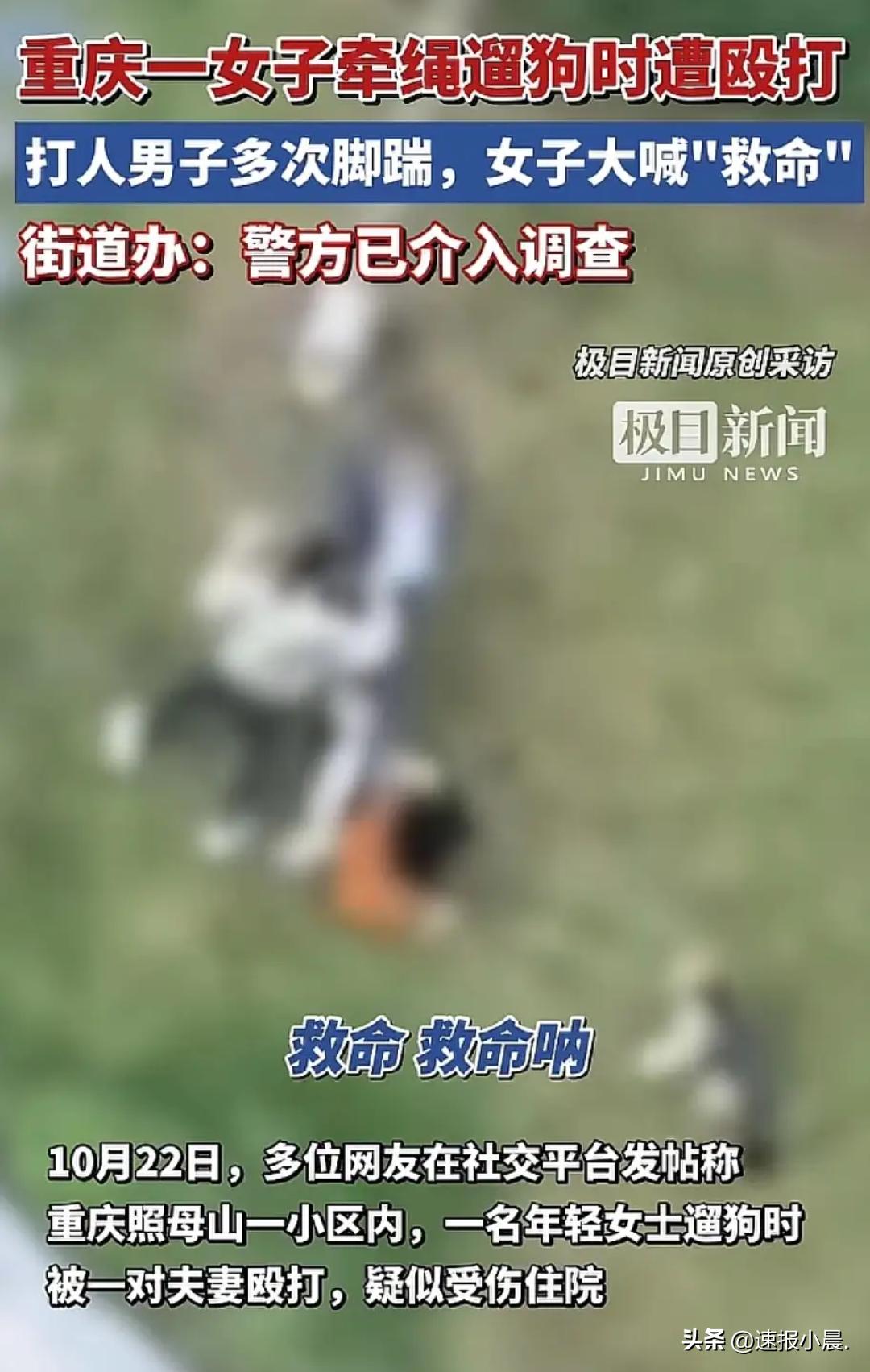 这事儿说起来真让人憋气。

10月22日，在重庆照母山的一个小区里，一位女士像平