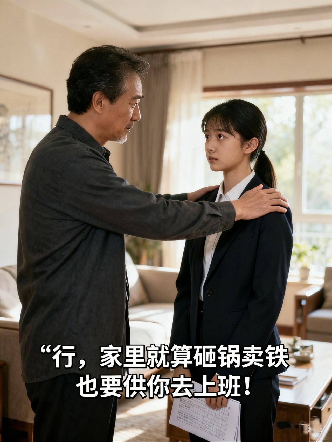 网络新梗——行，爸爸就算砸锅卖铁也要供你去上班！

事情原委是一个大学刚毕业的女