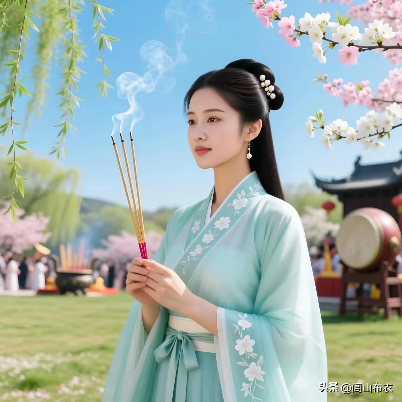 七绝•春祈
 柔风陌上叩春关，
社鼓声催祭事繁。
一炷心香通碧落，
但求众生喜乐