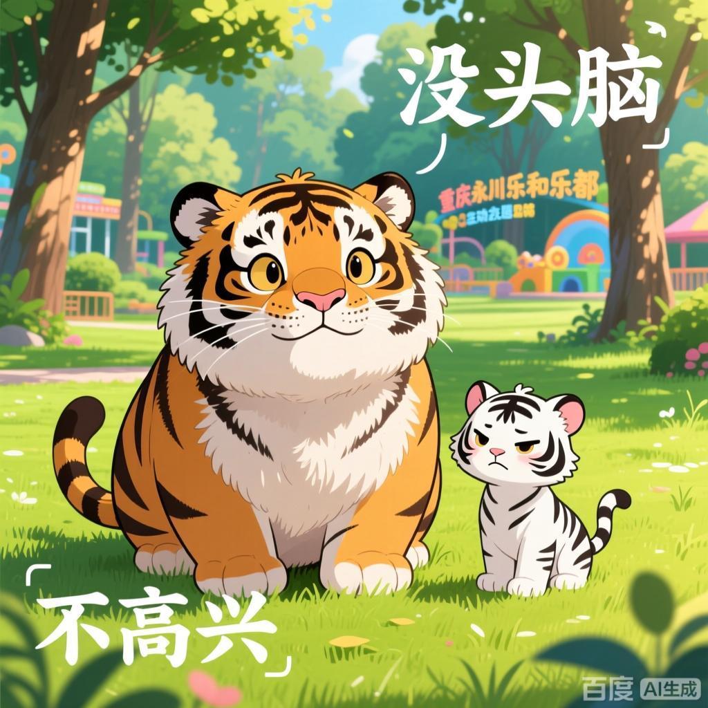 虎界有自己的金渐层银渐层。近日，重庆永川乐和乐都动物主题乐园两只呆萌可爱的老虎火