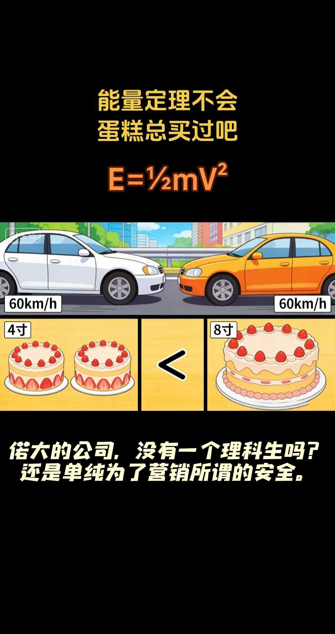 60+60并不等于120。不懂装懂是傻，懂还这么干就是坏。汽车文化 能量守恒
