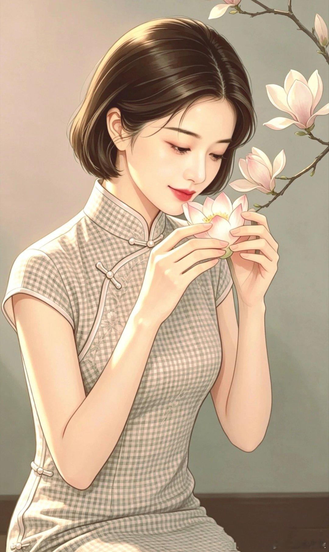 治愈插画女生头像 