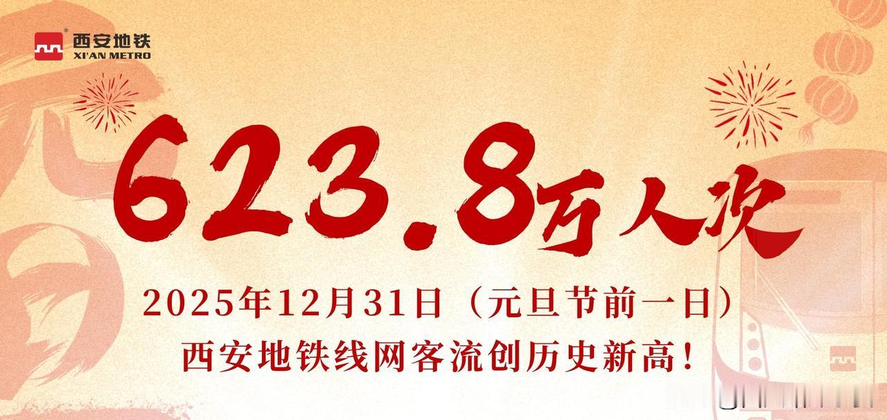 首破600万！西安地铁跨年夜客流再创历史新高！

西安跨年夜的热情，全写在地铁客