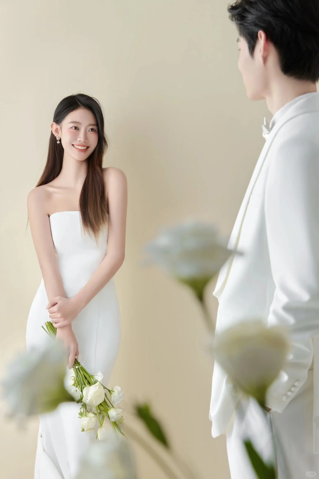 少女心爆棚💖像小花仙般的韩式鲜花婚纱照