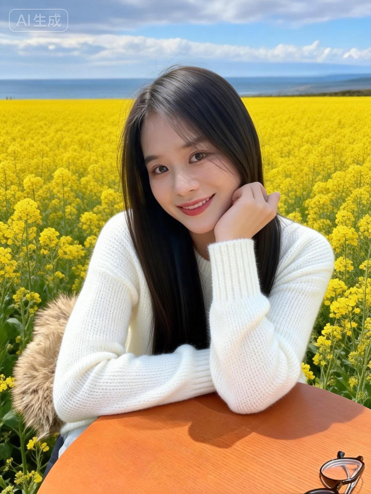 在花海中微笑，感受春天的气息🌸🌼