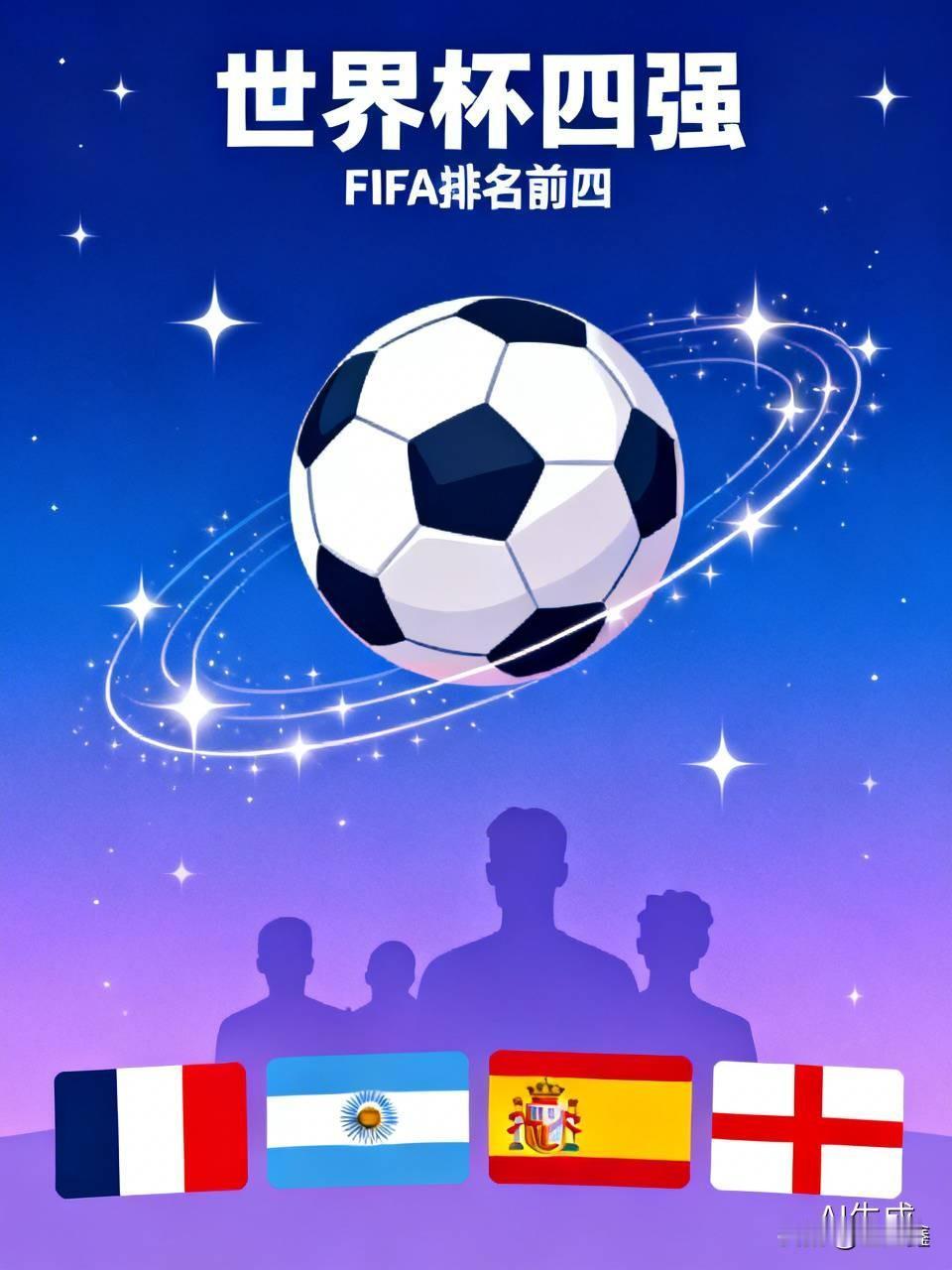 世界杯四强竟然完美对应了FIFA排名前四！法国、阿根廷、西班牙、英格兰，这四支顶
