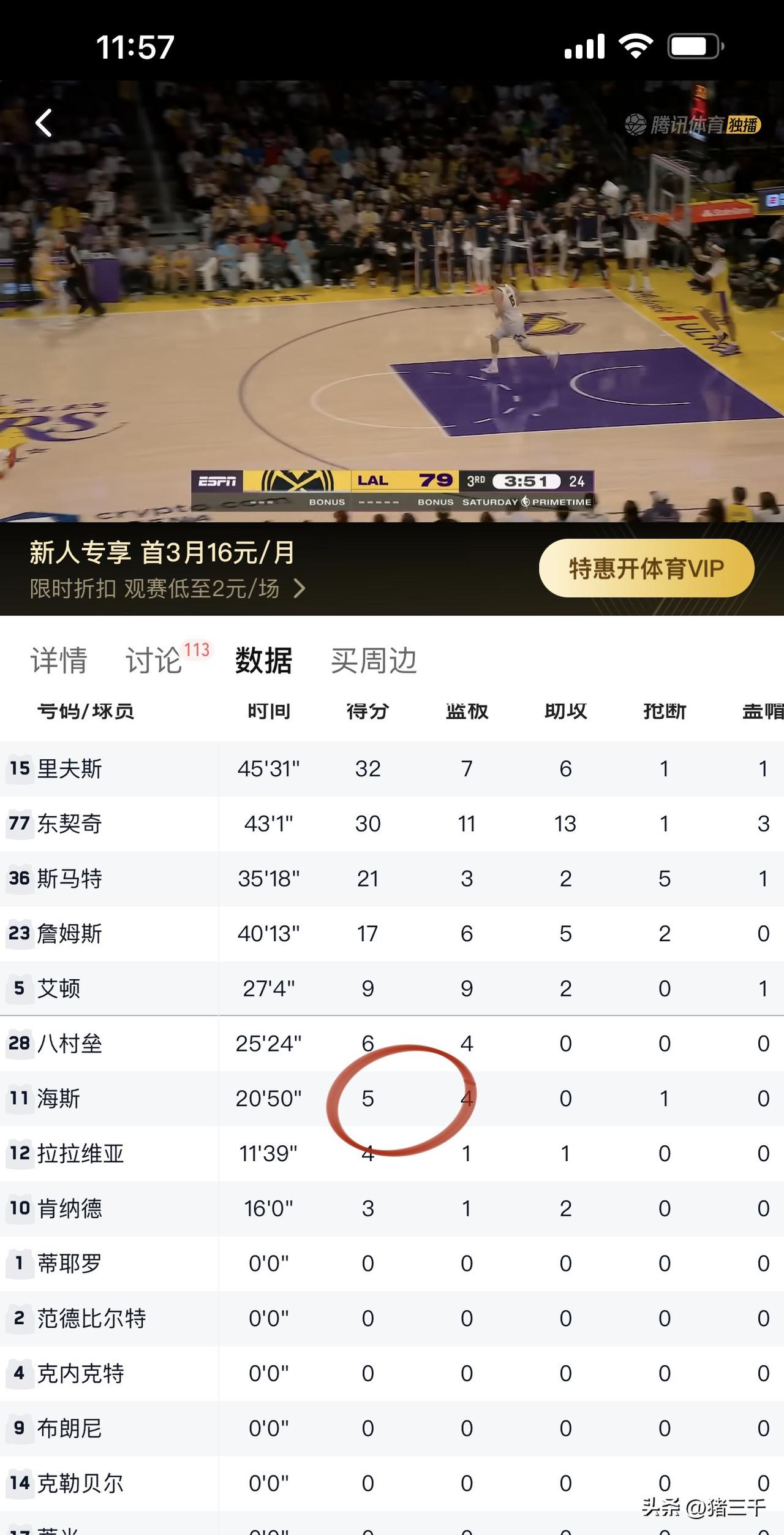 湖人今天这场比赛好看！
加时赛绝杀掘金取得五连胜的同时，
也打破了湖人面对掘金大